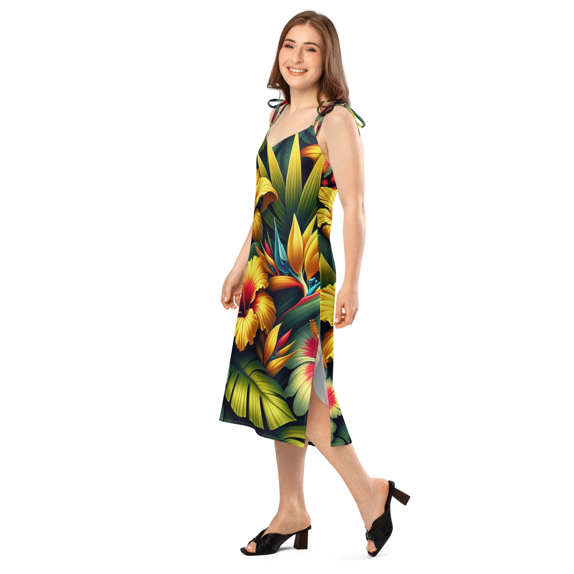 Nā Pua Nani - Tie-strap midi dress Dress Pa'akai & Kukui