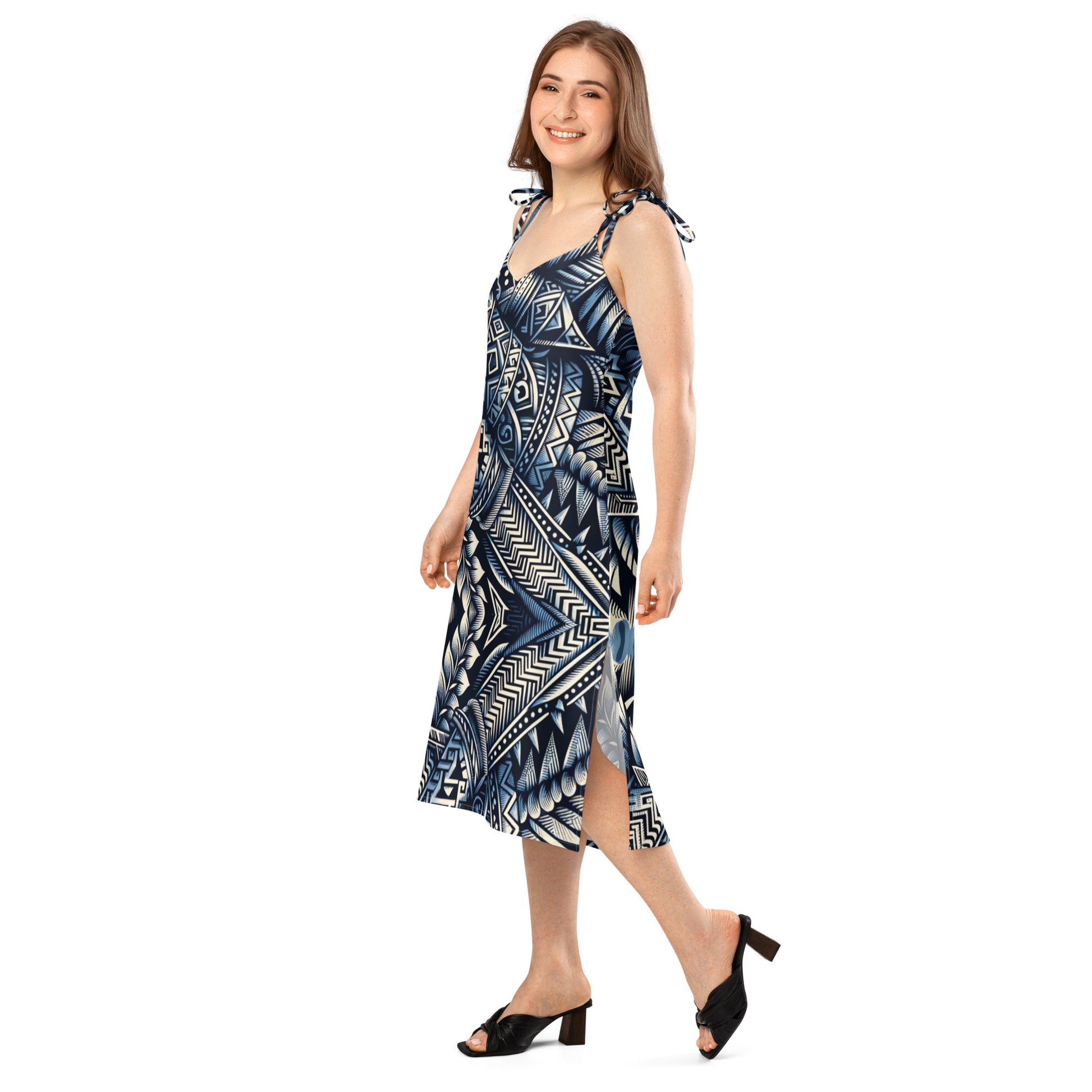 Koa Wahine - Tie-strap midi dress Dress Pa'akai & Kukui