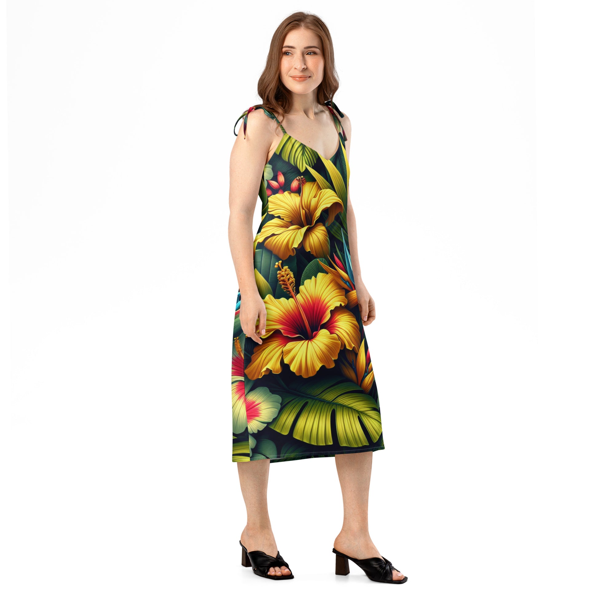Nā Pua Nani - Tie-strap midi dress Dress Pa'akai & Kukui
