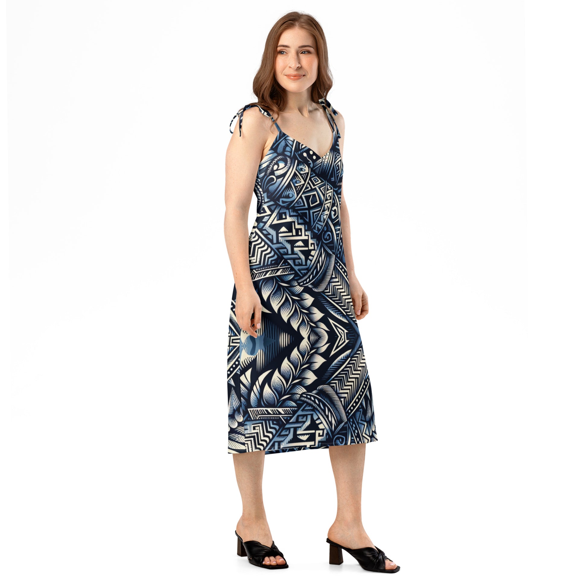 Koa Wahine - Tie-strap midi dress Dress Pa'akai & Kukui