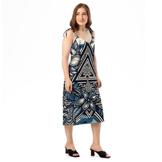 Koa Wahine - Tie-strap midi dress Dress Pa'akai & Kukui XS