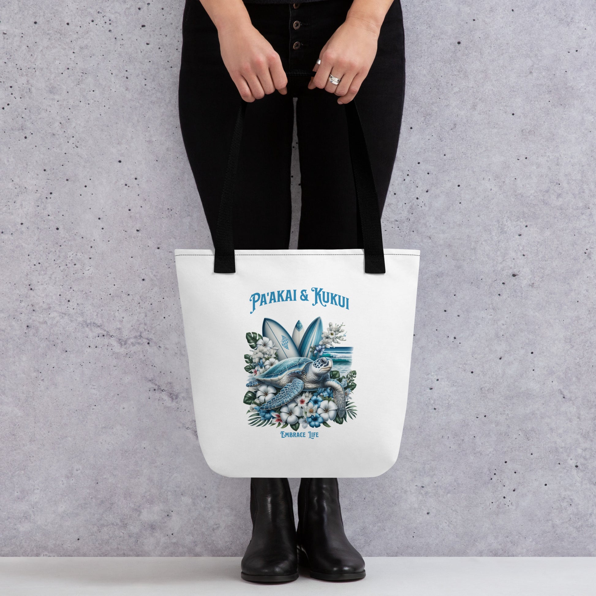 Blue Sea Turtle Tote bag Tote Bag Pa'akai & Kukui Default Title