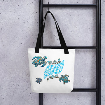 Tribal Sea Turtle Tote bag Tote Bag Pa'akai & Kukui Default Title