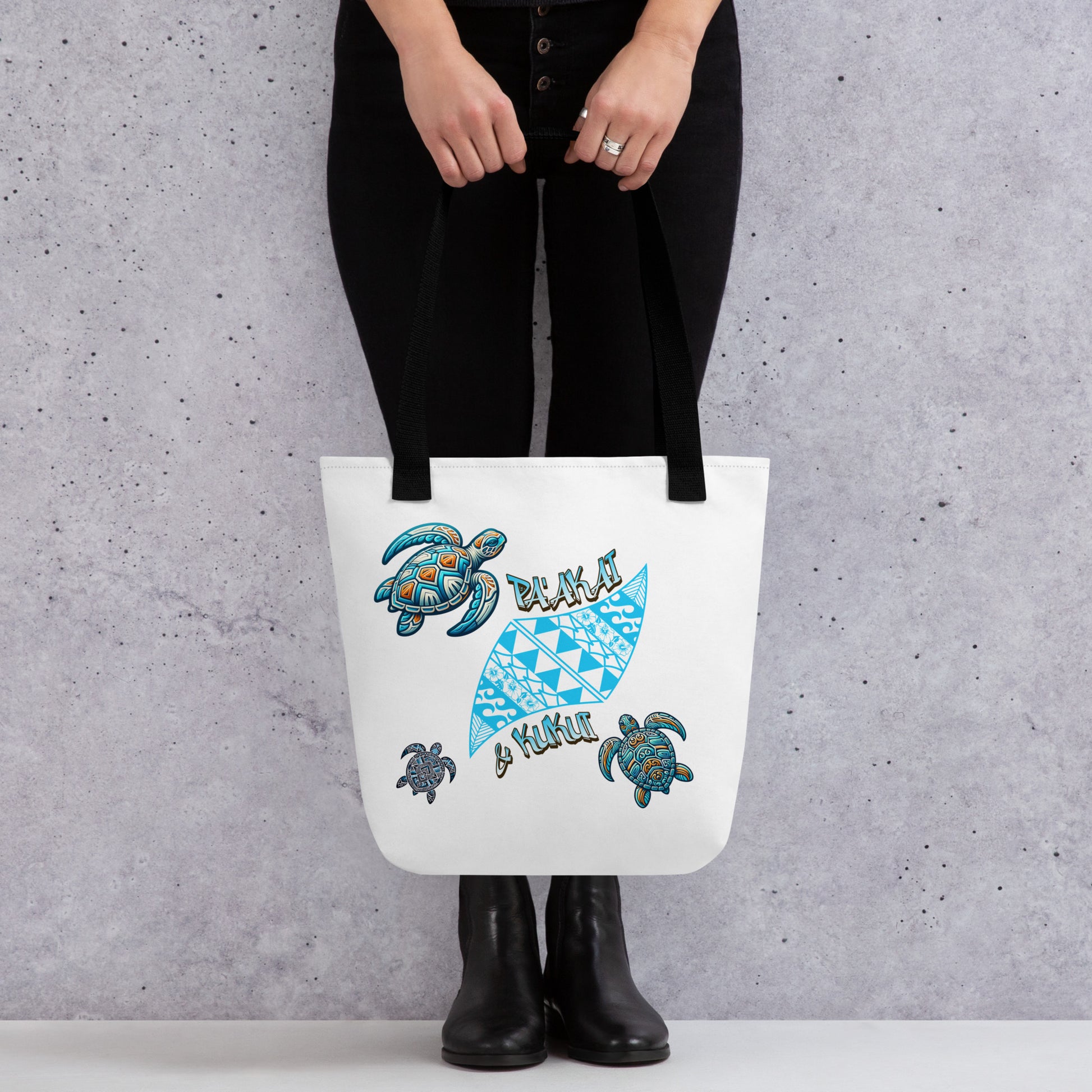 Tribal Sea Turtle Tote bag Tote Bag Pa'akai & Kukui