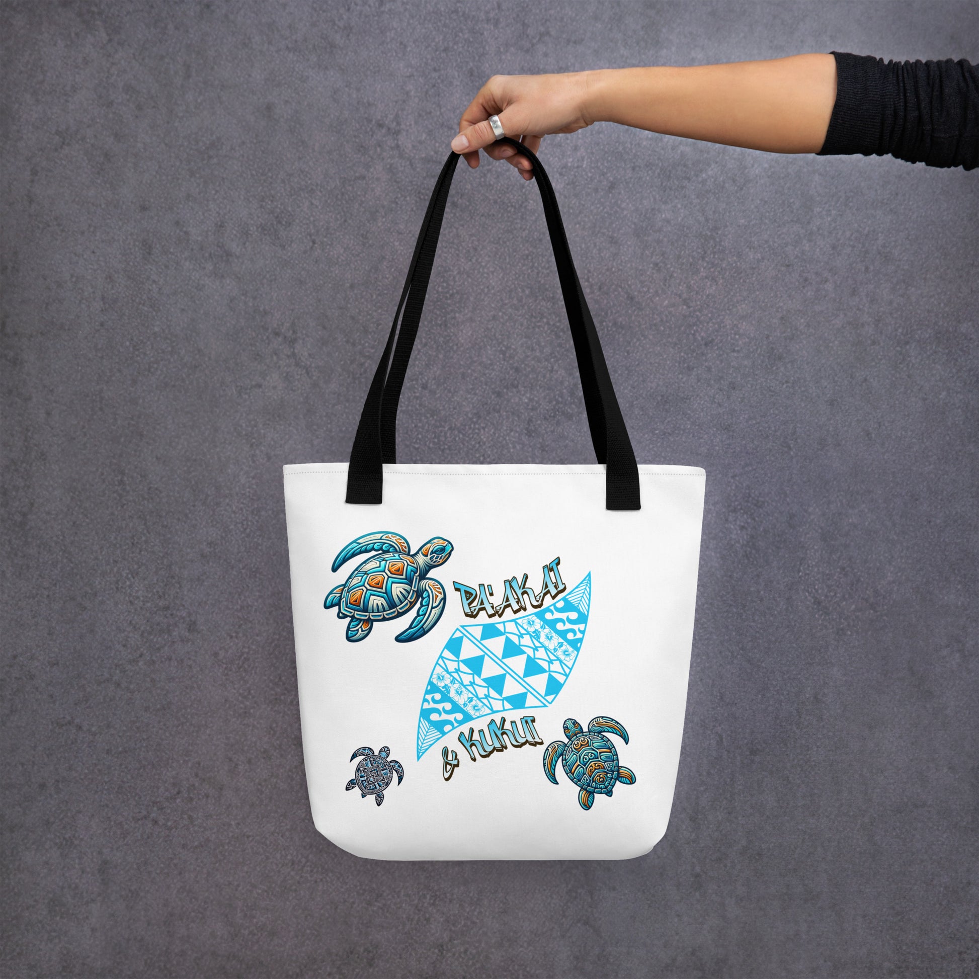 Tribal Sea Turtle Tote bag Tote Bag Pa'akai & Kukui