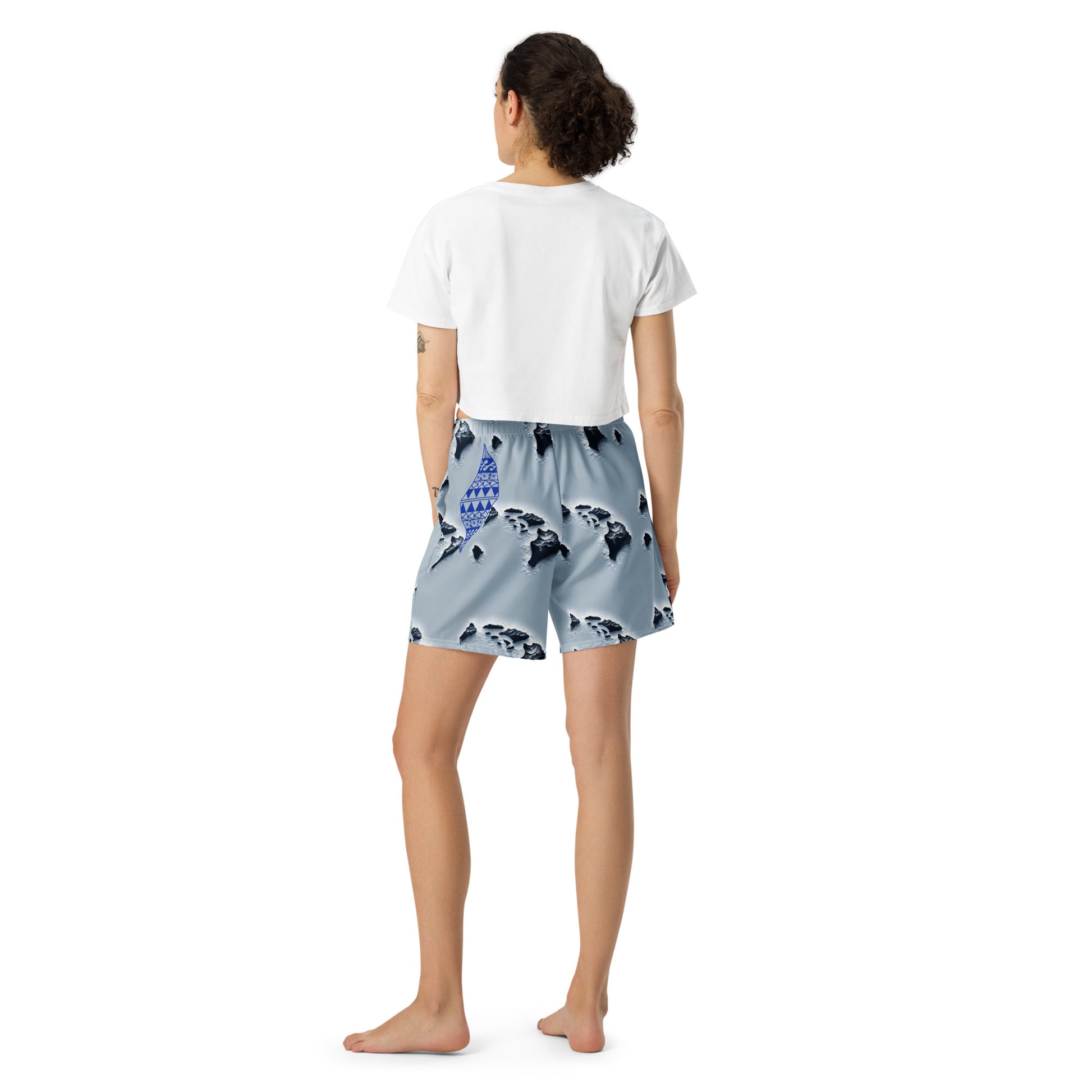 Aloha Vibes 'Uli'uli - Athletic Long Shorts Athletic Shorts Pa'akai & Kukui