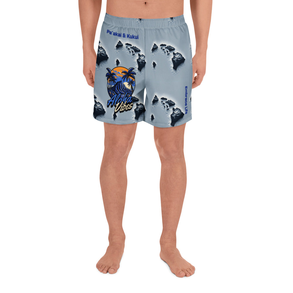 Aloha Vibes 'Uli'uli - Athletic Long Shorts Athletic Shorts Pa'akai & Kukui