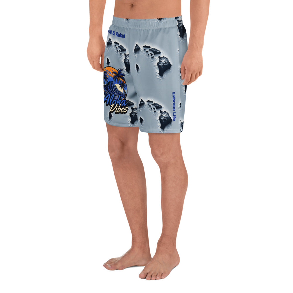 Aloha Vibes 'Uli'uli - Athletic Long Shorts Athletic Shorts Pa'akai & Kukui