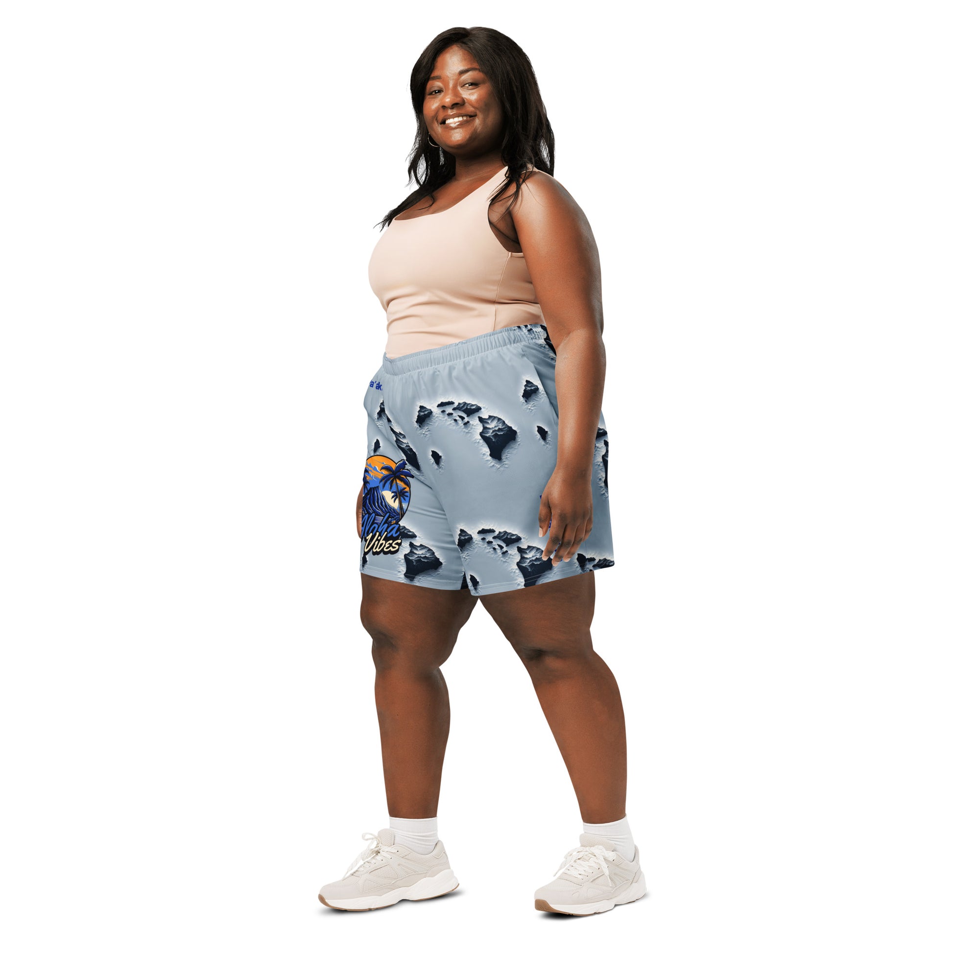 Aloha Vibes 'Uli'uli - Athletic Long Shorts Athletic Shorts Pa'akai & Kukui
