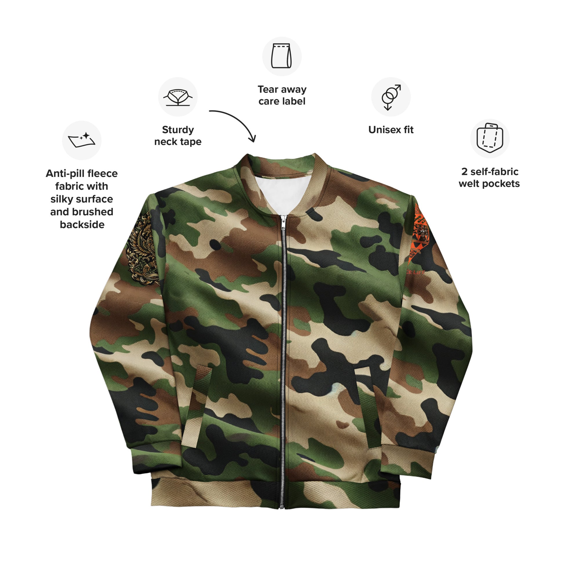 Koa Camo Bomber Jacket Bomber Jacket Pa'akai & Kukui