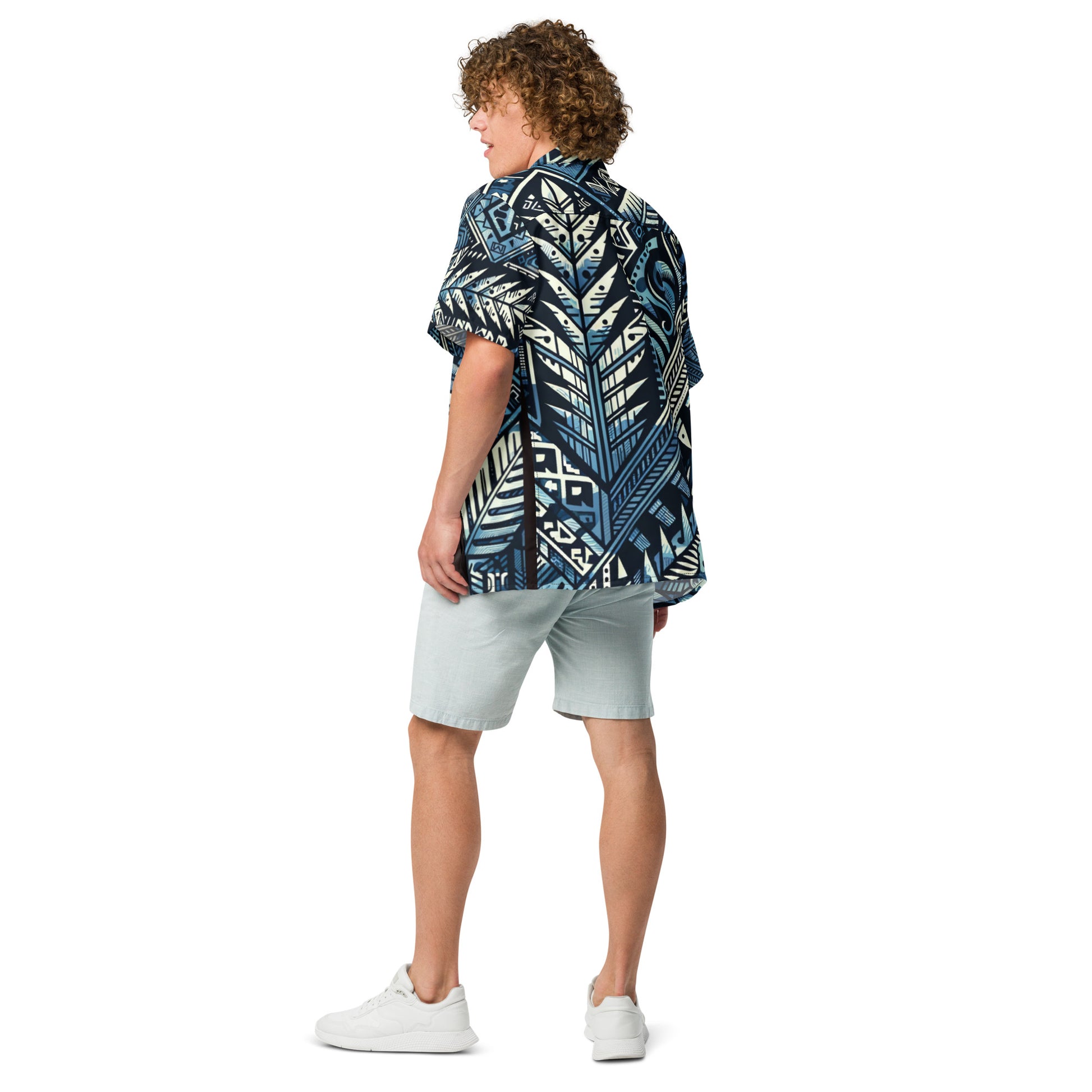 Nā kāne koa button up shirt Button Up Polo Pa'akai & Kukui