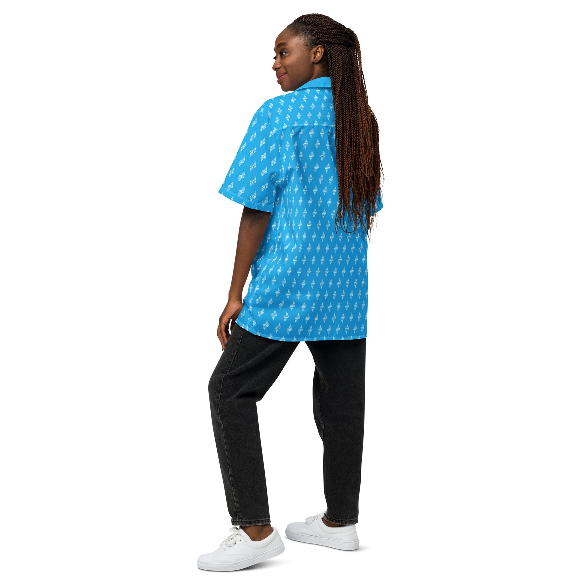 Kānāwai Uliuli button up shirt Button Up Polo Pa'akai & Kukui