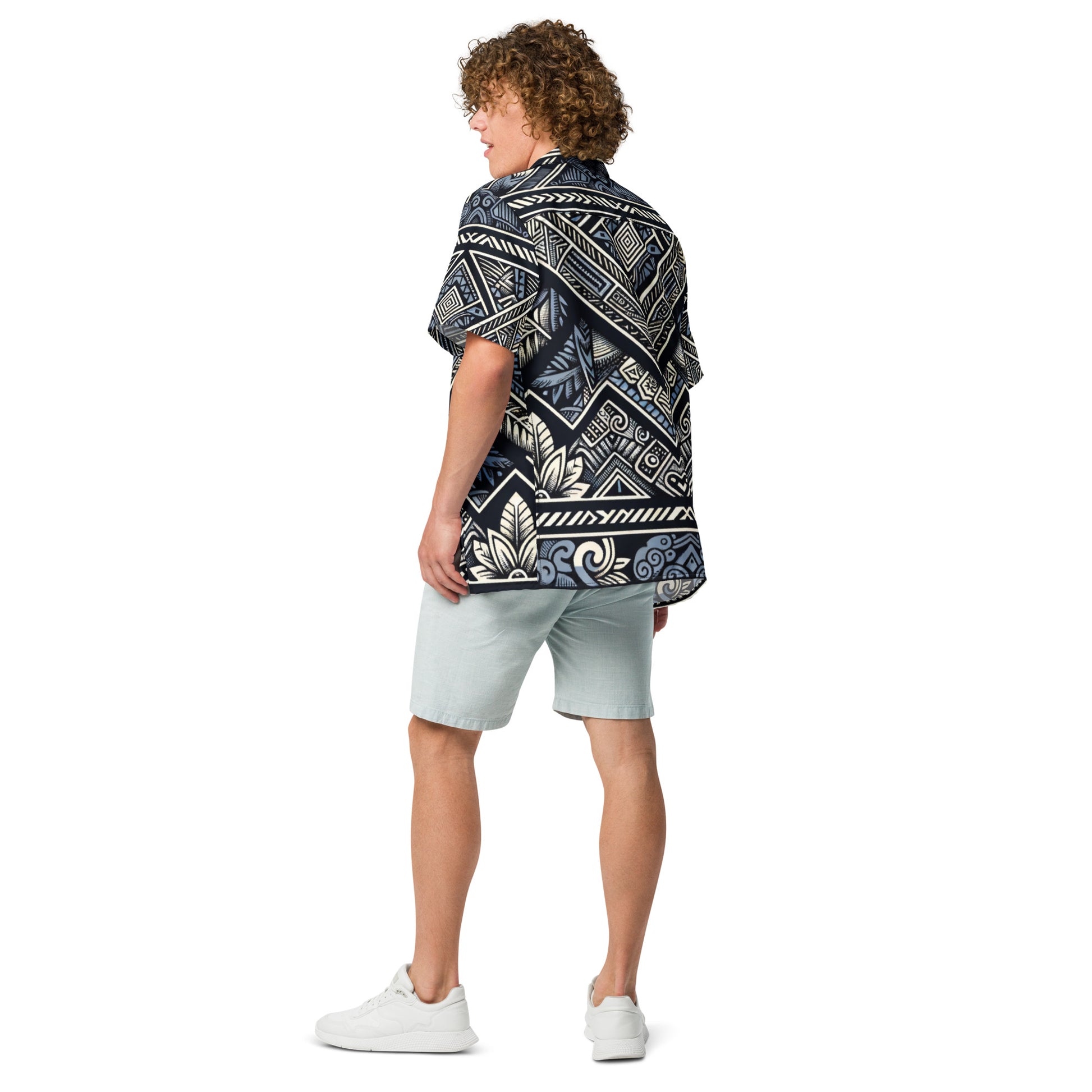 Koa Camo Tribal Button Up Shirt Button Up Polo Pa'akai & Kukui