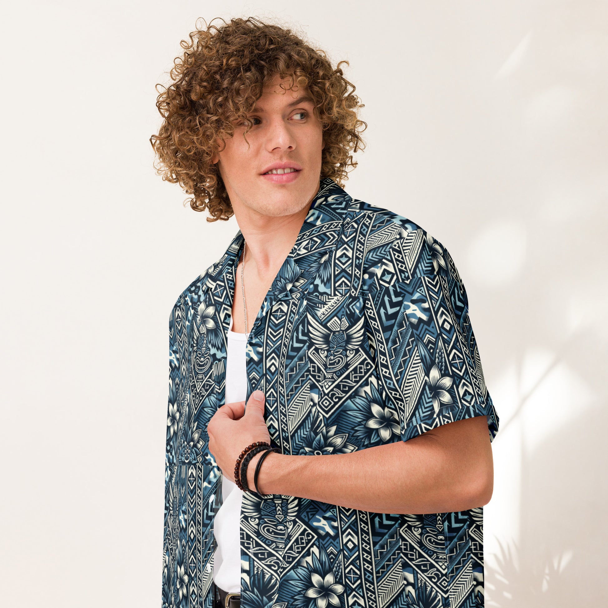 Koa Camo button up shirt Button Up Polo Pa'akai & Kukui