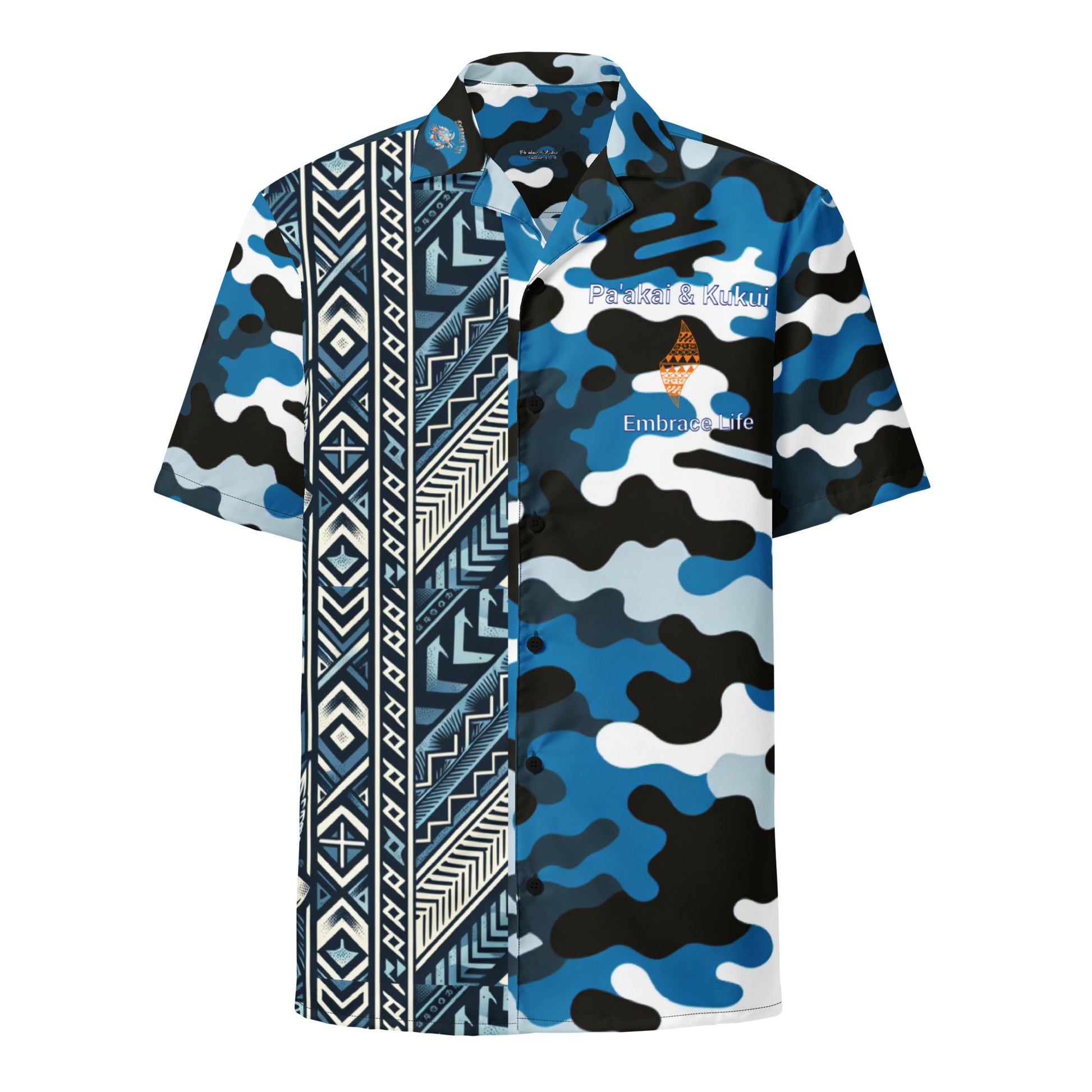 Nā kāne koa - button up shirt Button Up Polo Pa'akai & Kukui