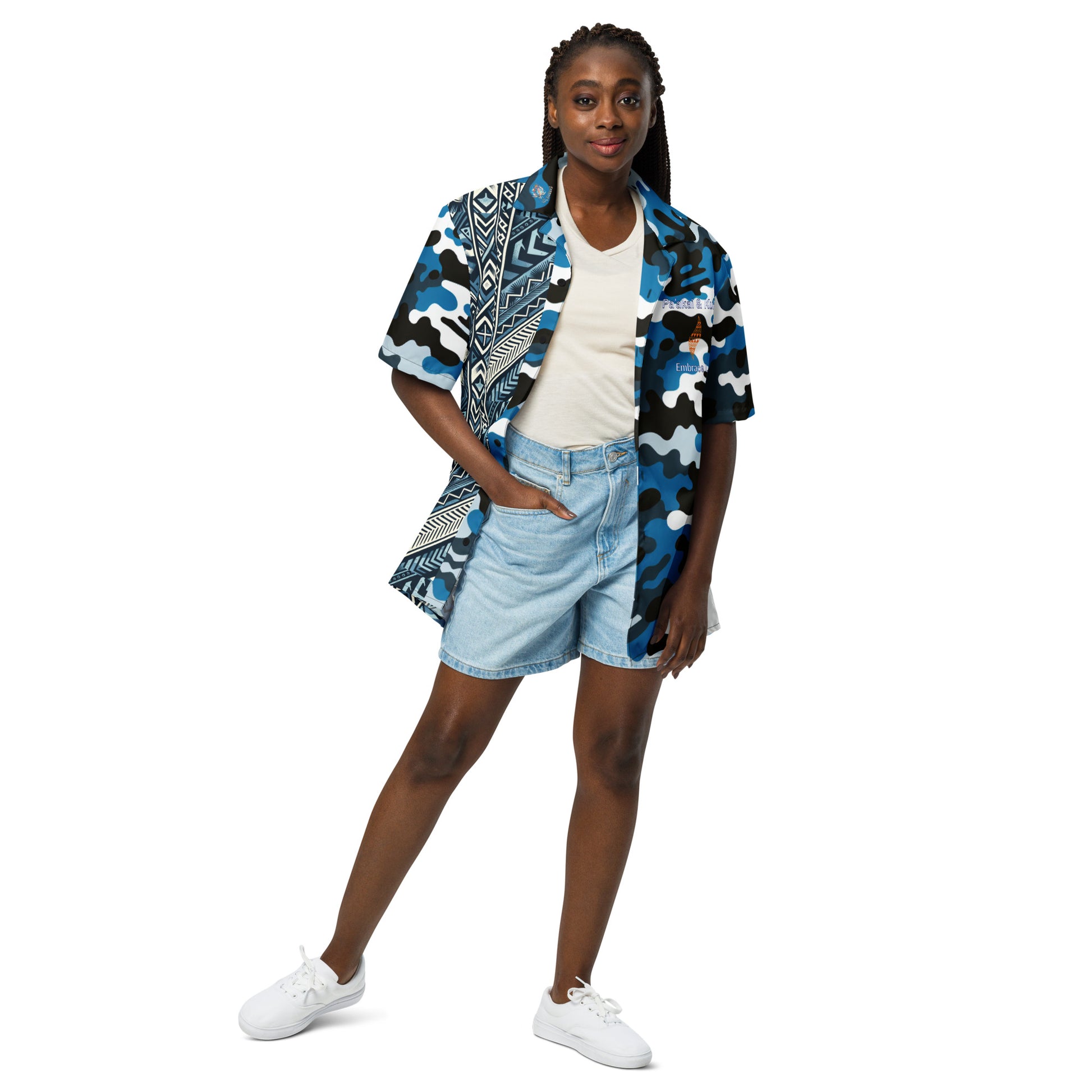 Nā kāne koa - button up shirt Button Up Polo Pa'akai & Kukui