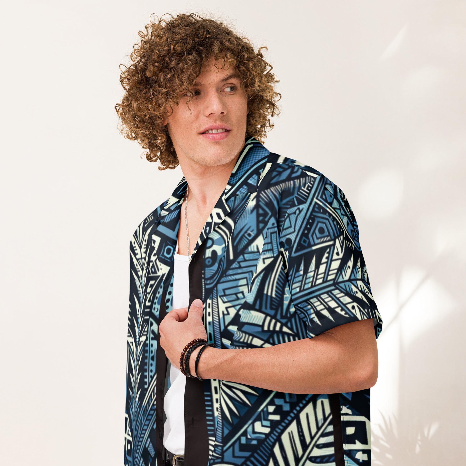 Nā kāne koa button up shirt Button Up Polo Pa'akai & Kukui
