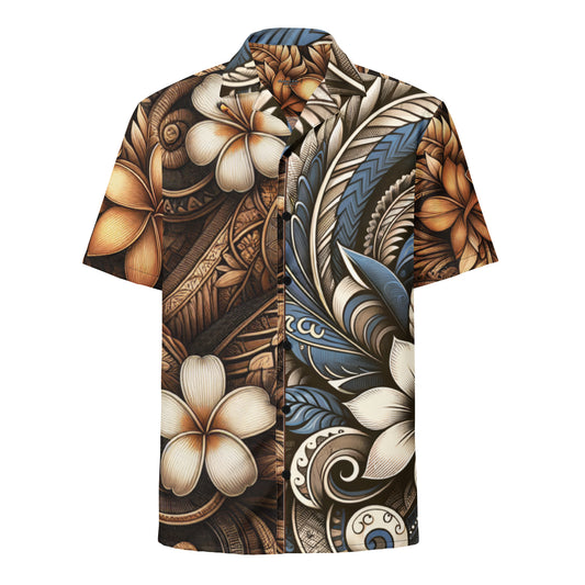 Ka pale o nā koa button up shirt Button Up Polo Pa'akai & Kukui S