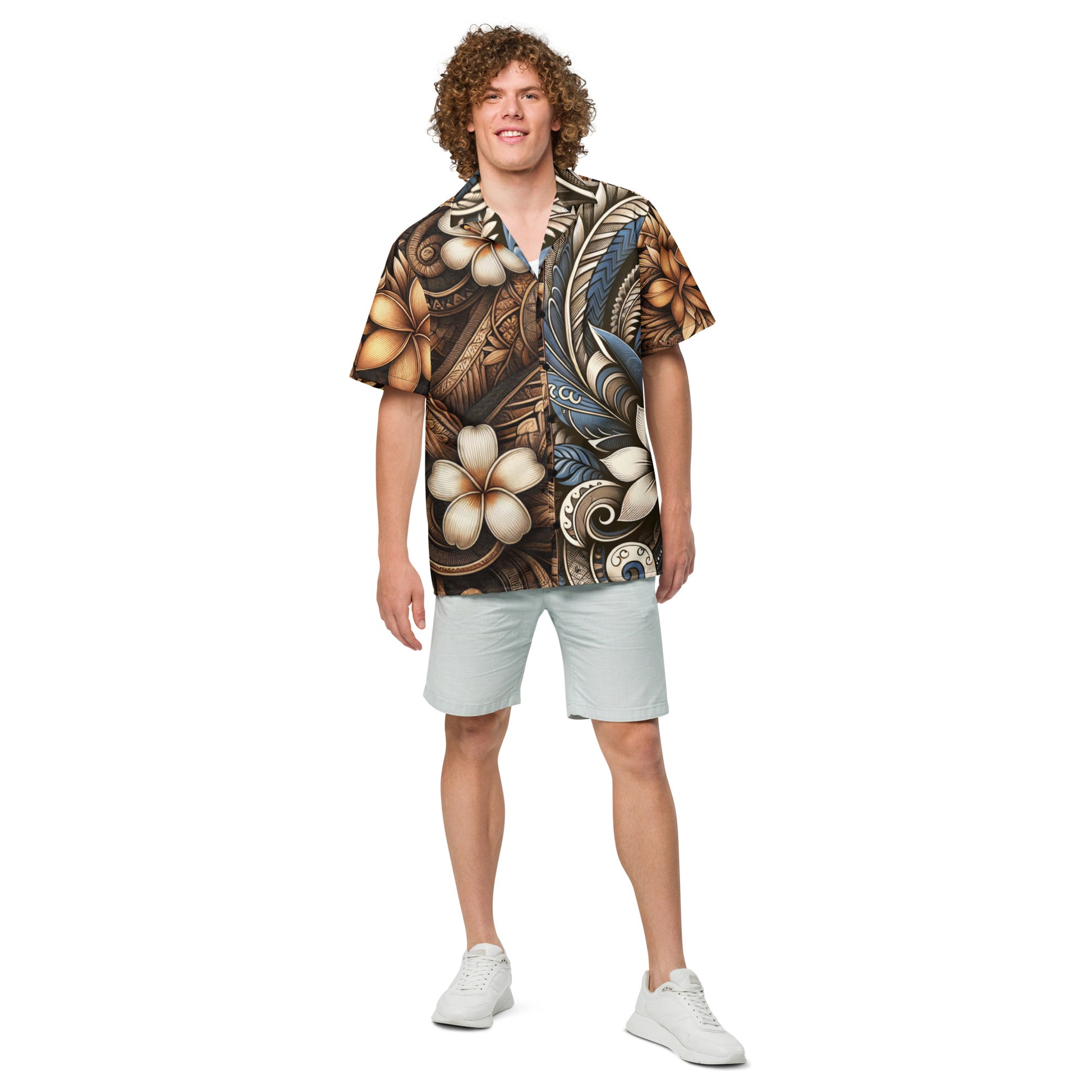 Ka pale o nā koa button up shirt Button Up Polo Pa'akai & Kukui