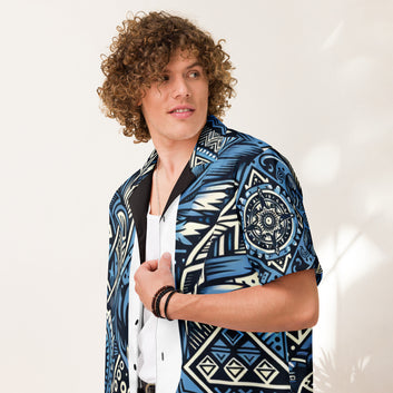Nā Kāne Koa button up shirt Button Up Polo Pa'akai & Kukui