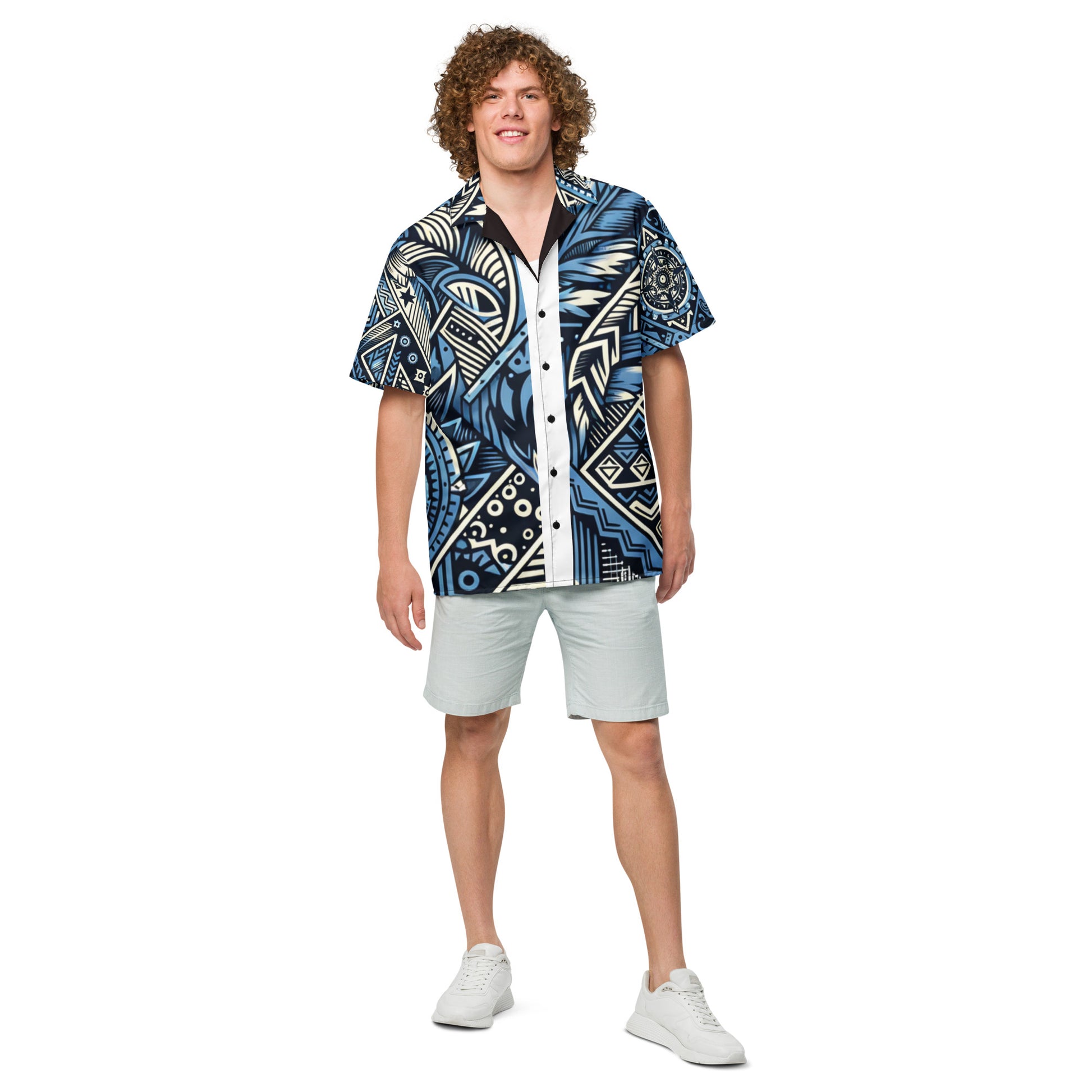 Nā Kāne Koa button up shirt Button Up Polo Pa'akai & Kukui