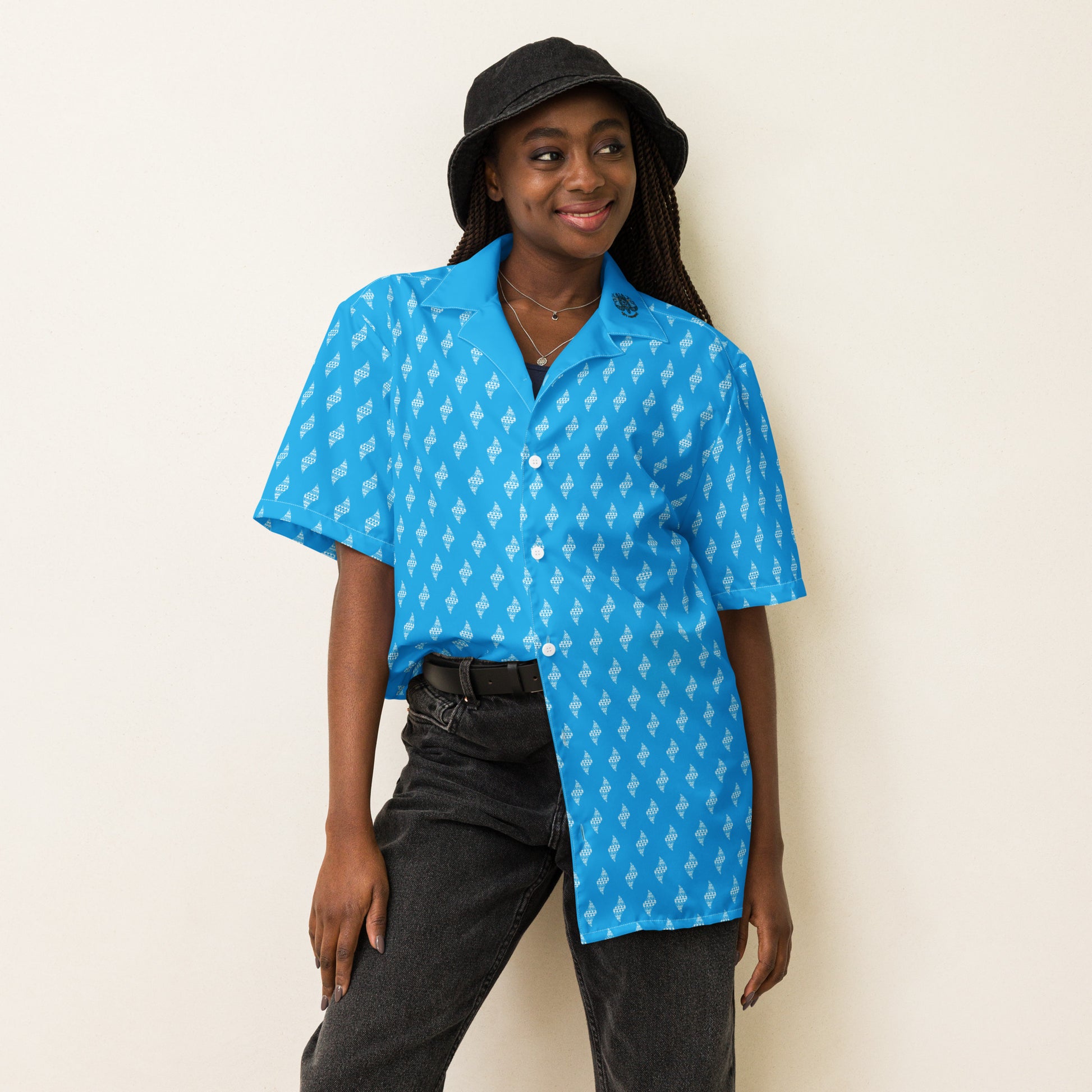 Kānāwai Uliuli button up shirt Button Up Polo Pa'akai & Kukui