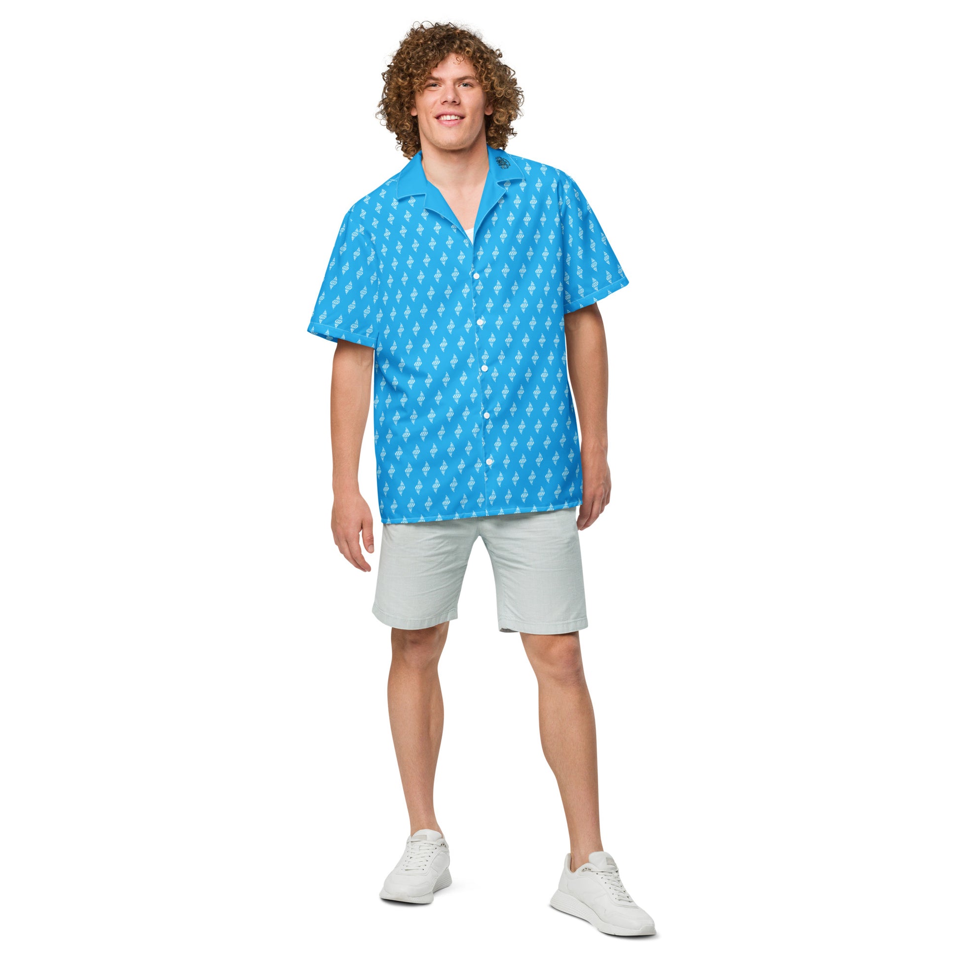 Kānāwai Uliuli button up shirt Button Up Polo Pa'akai & Kukui