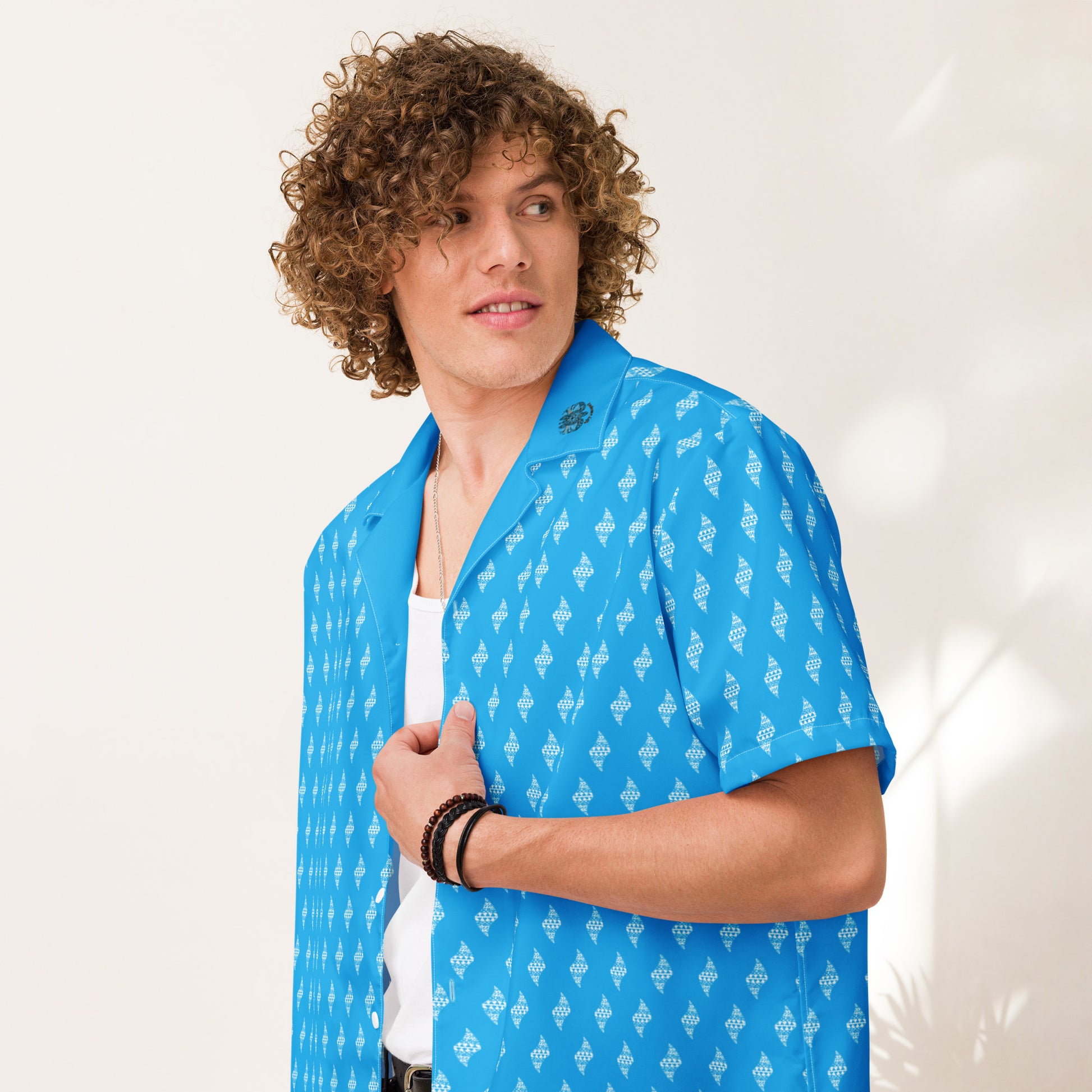 Kānāwai Uliuli button up shirt Button Up Polo Pa'akai & Kukui