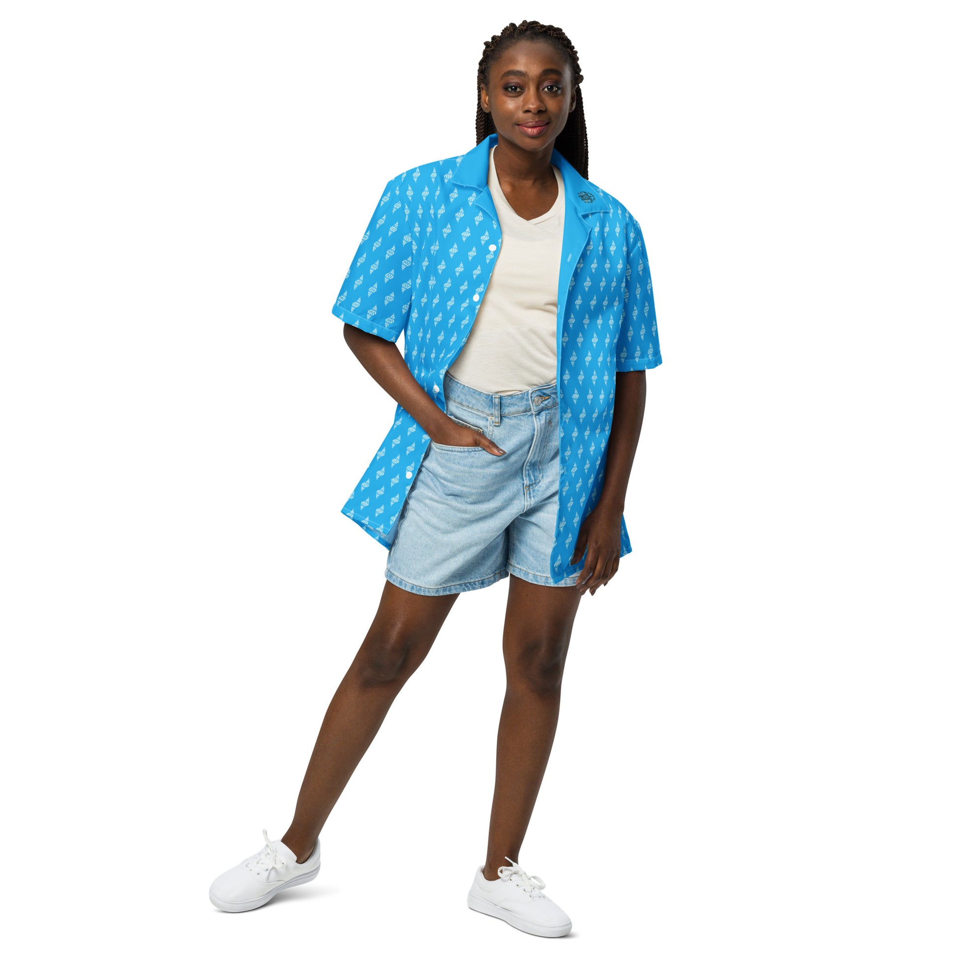 Kānāwai Uliuli button up shirt Button Up Polo Pa'akai & Kukui