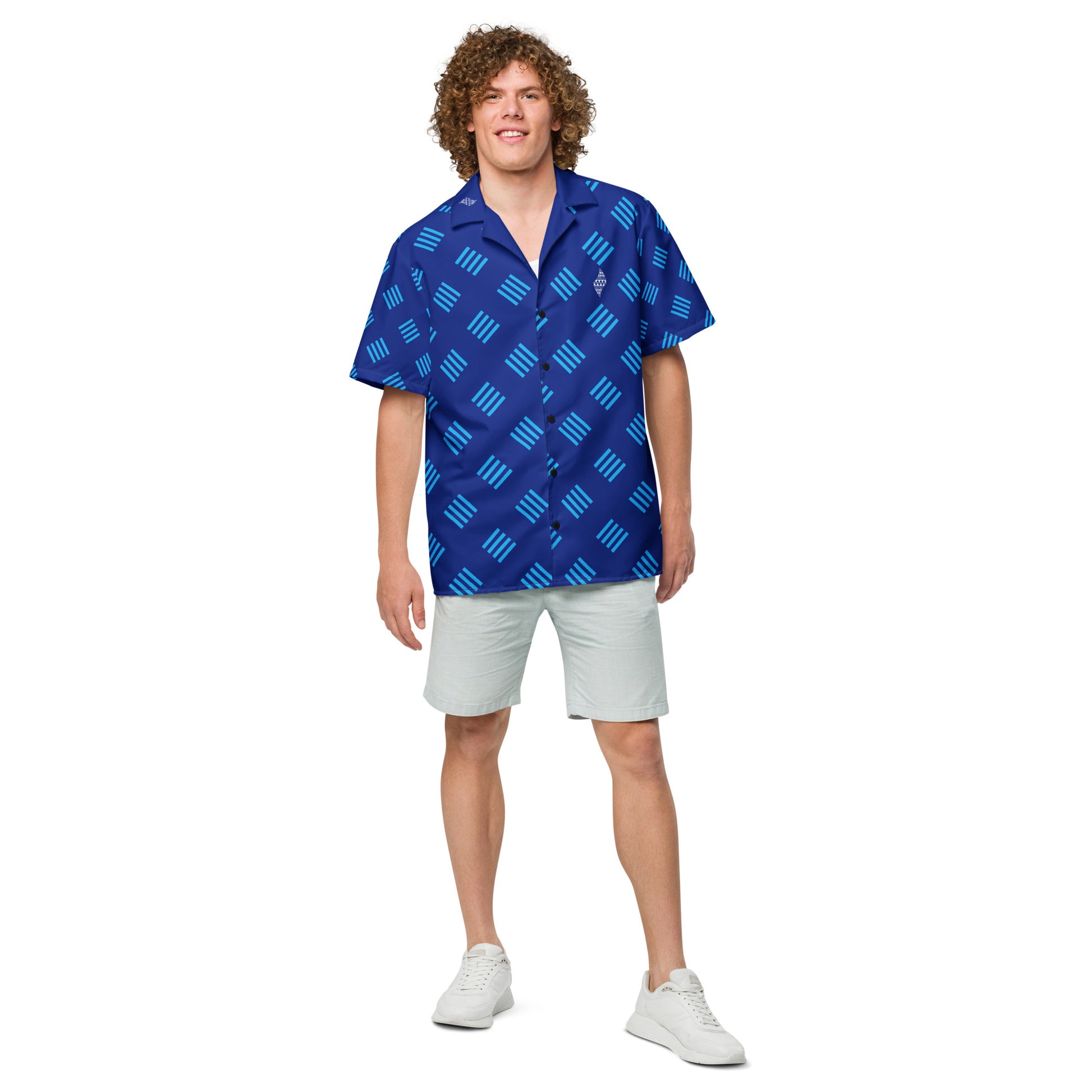 Nā Kaha Uliuli - button up shirt Button Up Polo Pa'akai & Kukui