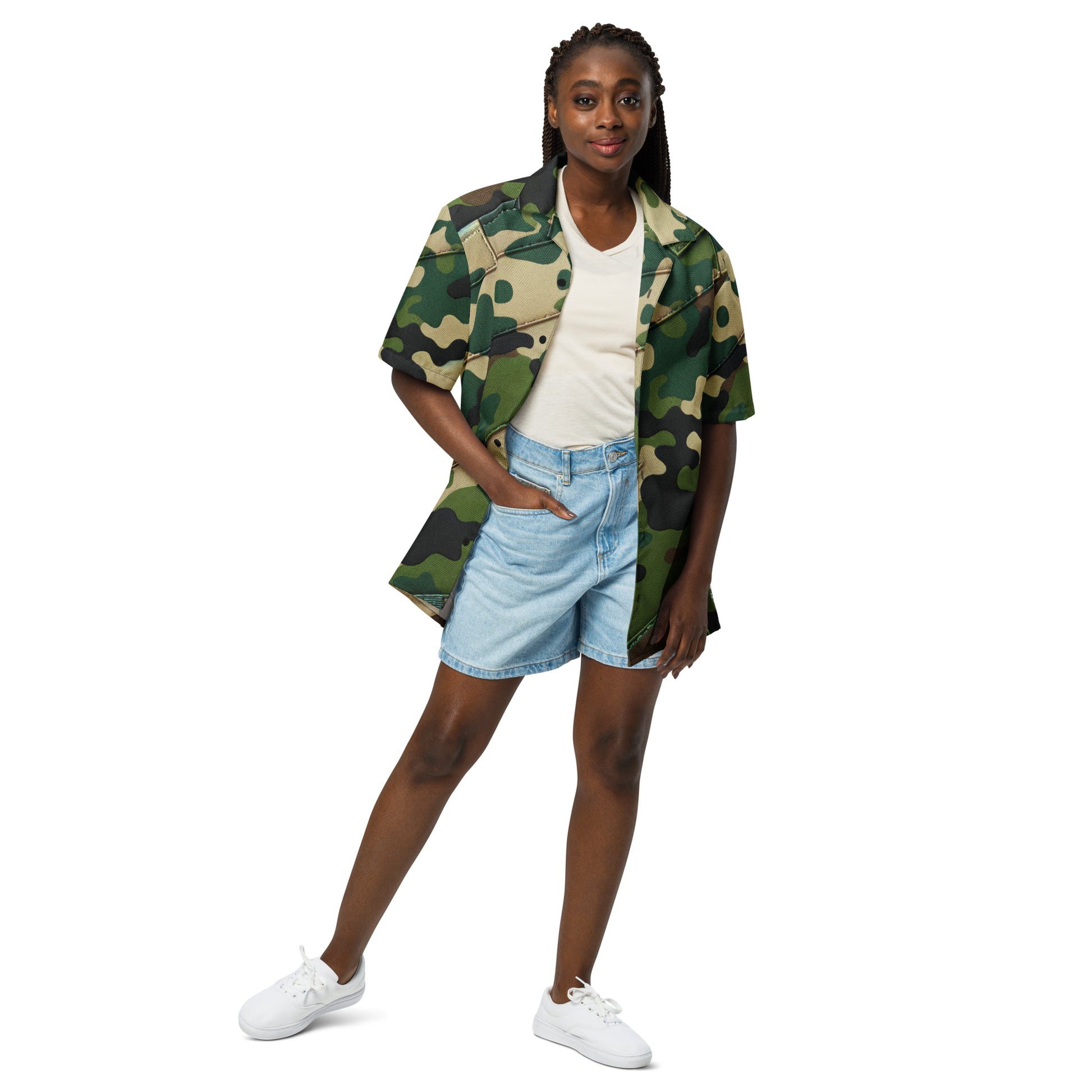 Koa Camo button up shirt Button Up Polo Pa'akai & Kukui