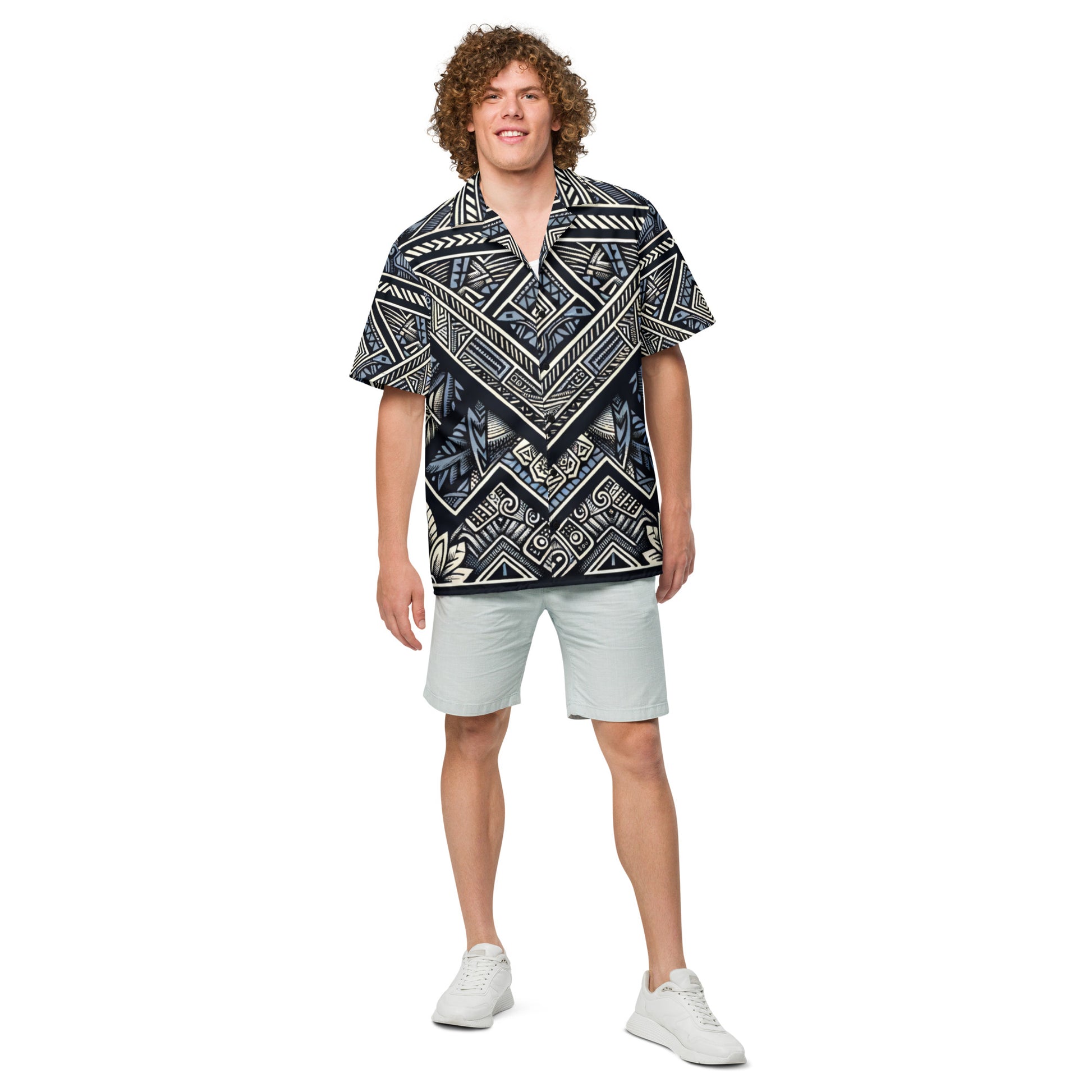 Koa Camo Tribal Button Up Shirt Button Up Polo Pa'akai & Kukui XS