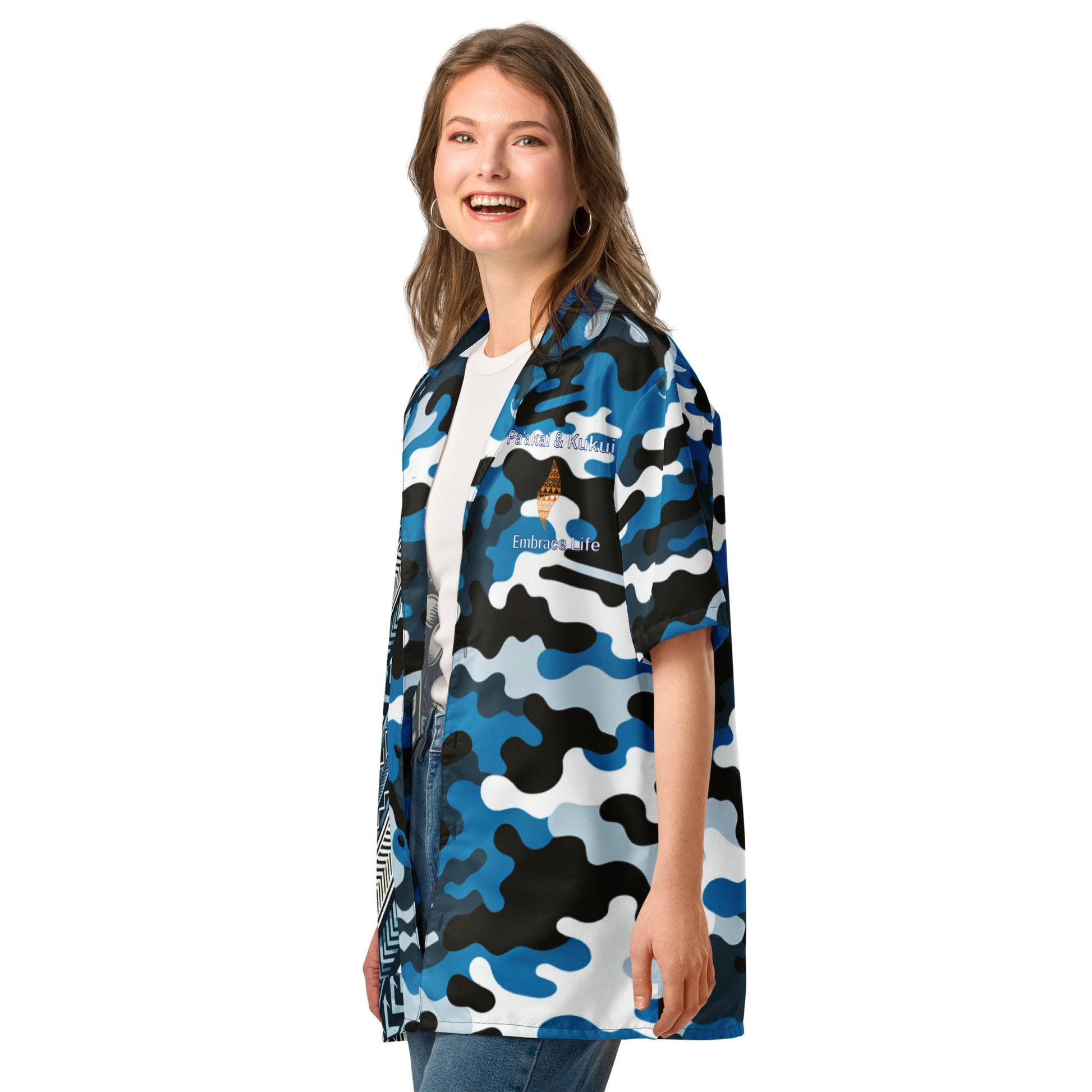 Nā kāne koa - button up shirt Button Up Polo Pa'akai & Kukui