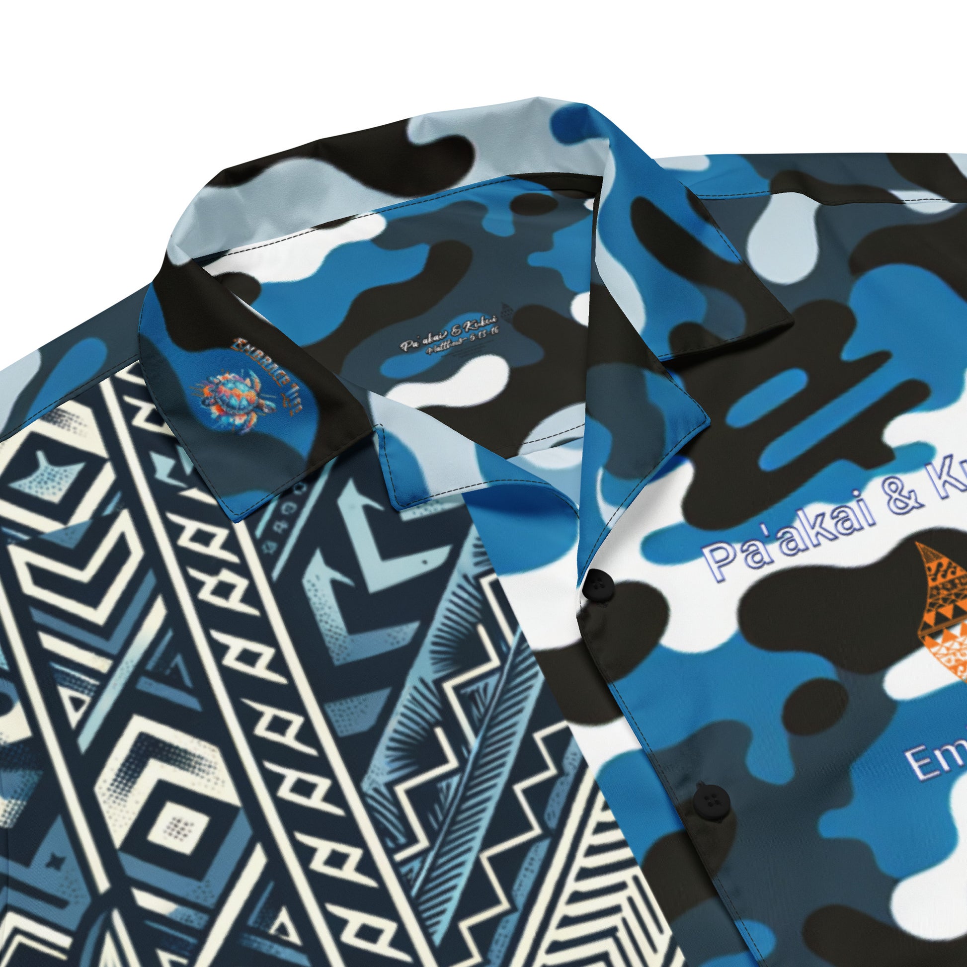Nā kāne koa - button up shirt Button Up Polo Pa'akai & Kukui