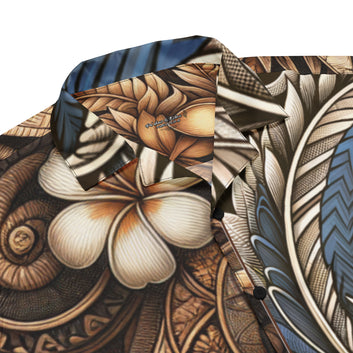 Ka pale o nā koa button up shirt Button Up Polo Pa'akai & Kukui