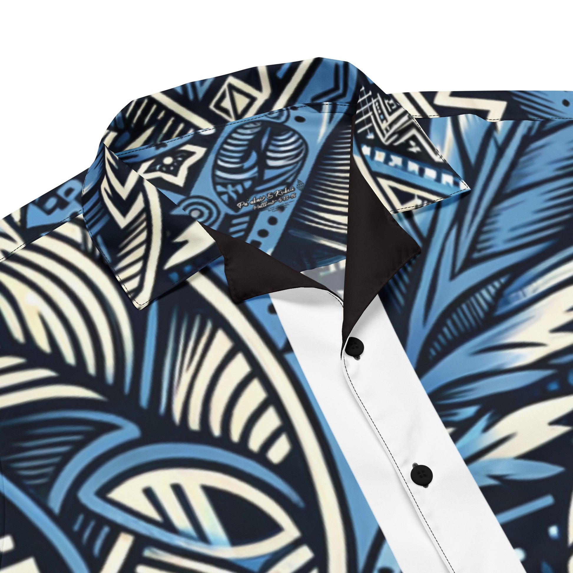 Nā Kāne Koa button up shirt Button Up Polo Pa'akai & Kukui S