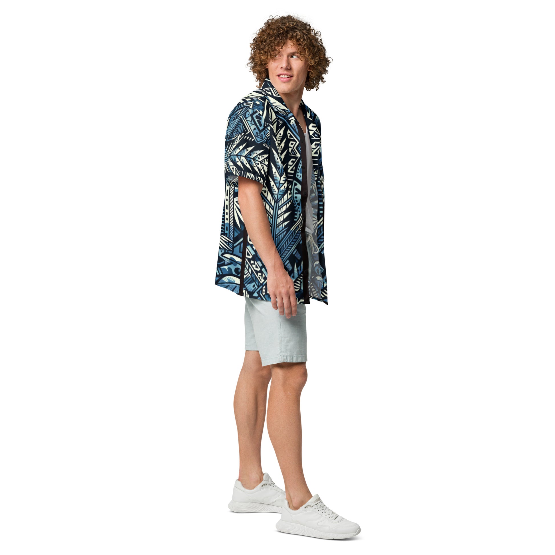 Nā kāne koa button up shirt Button Up Polo Pa'akai & Kukui