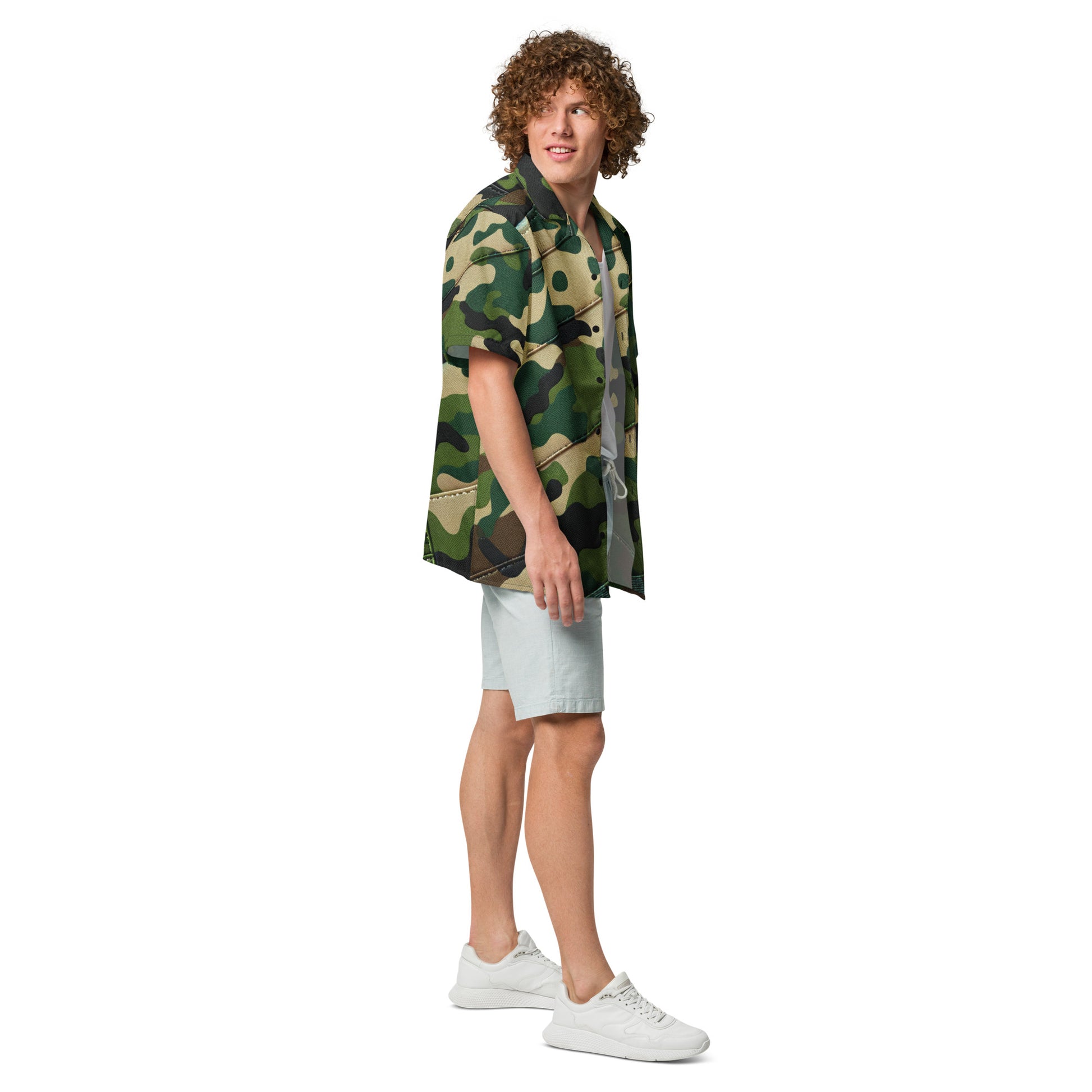 Koa Camo button up shirt Button Up Polo Pa'akai & Kukui