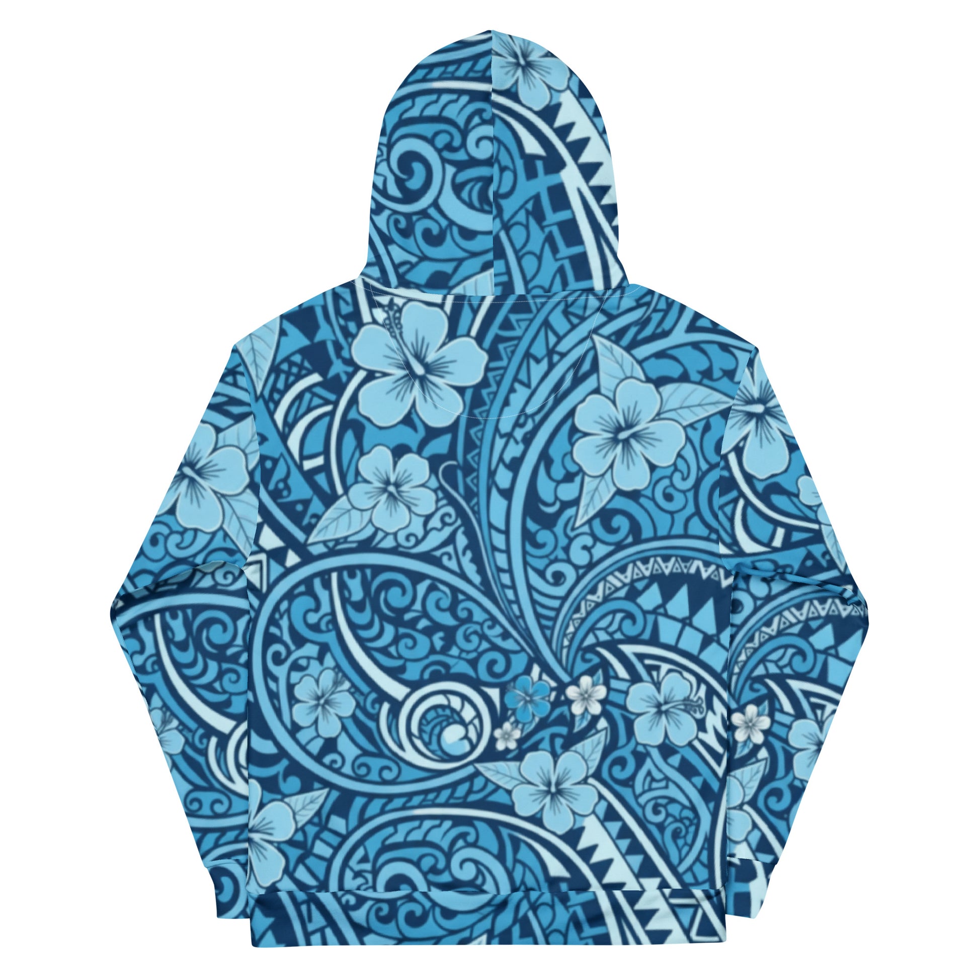 'Uliuli Lāhui (Tribal Blue) cotton hoodie Pullover Hoodie Pa'akai & Kukui