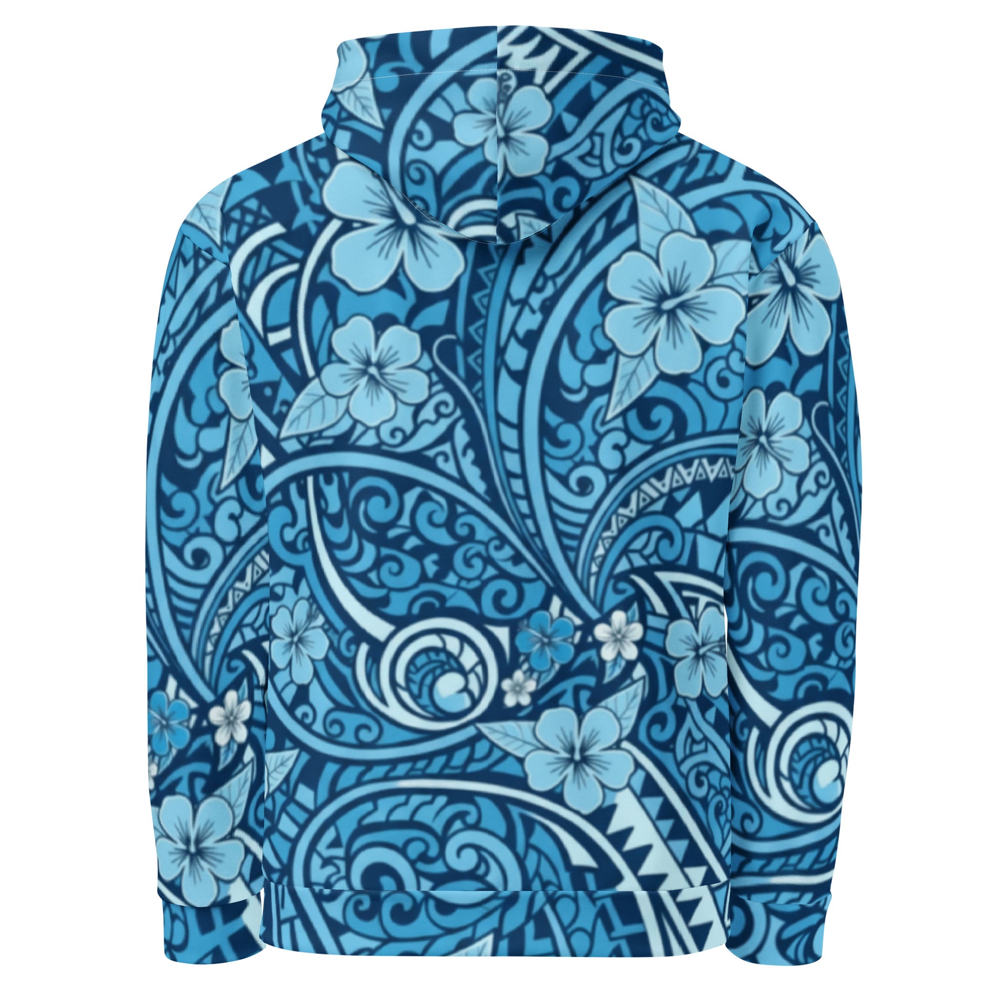 'Uliuli Lāhui (Tribal Blue) cotton hoodie Pullover Hoodie Pa'akai & Kukui