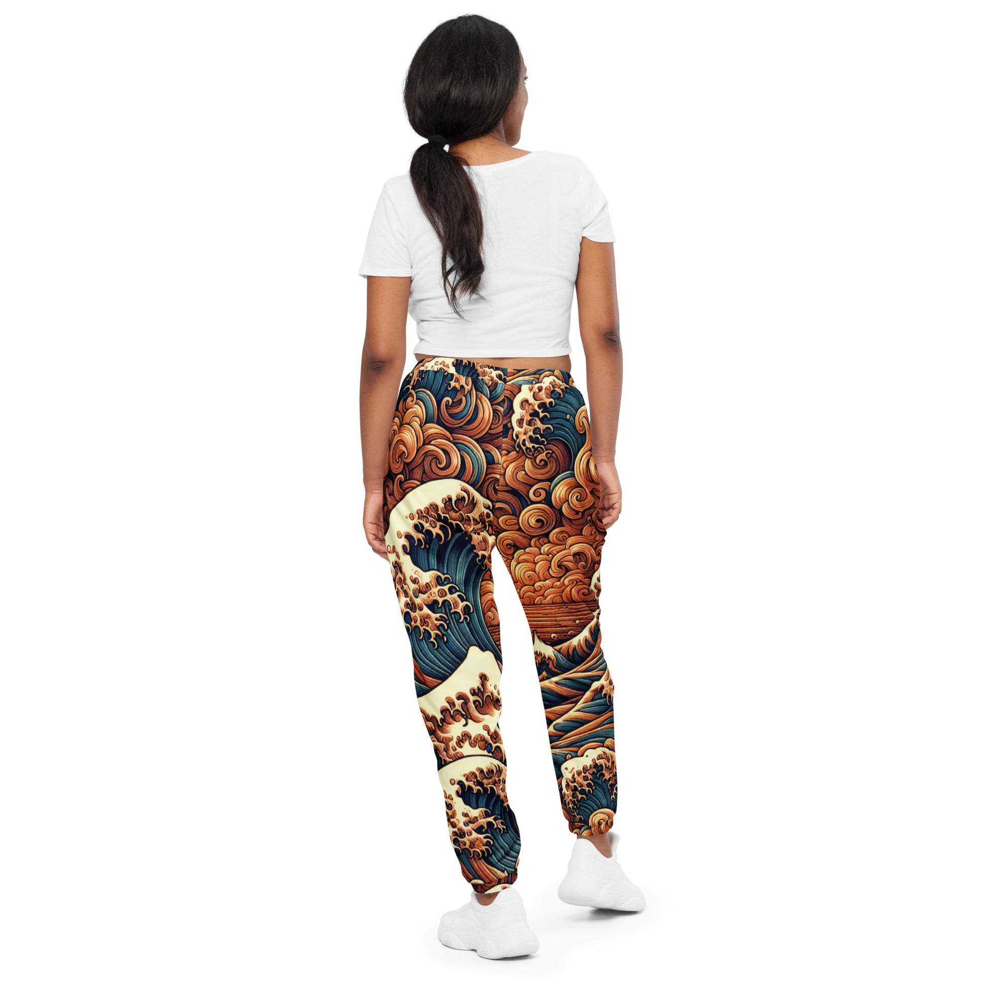 Japanese Wave Art Track Pants Track Pants Pa'akai & Kukui
