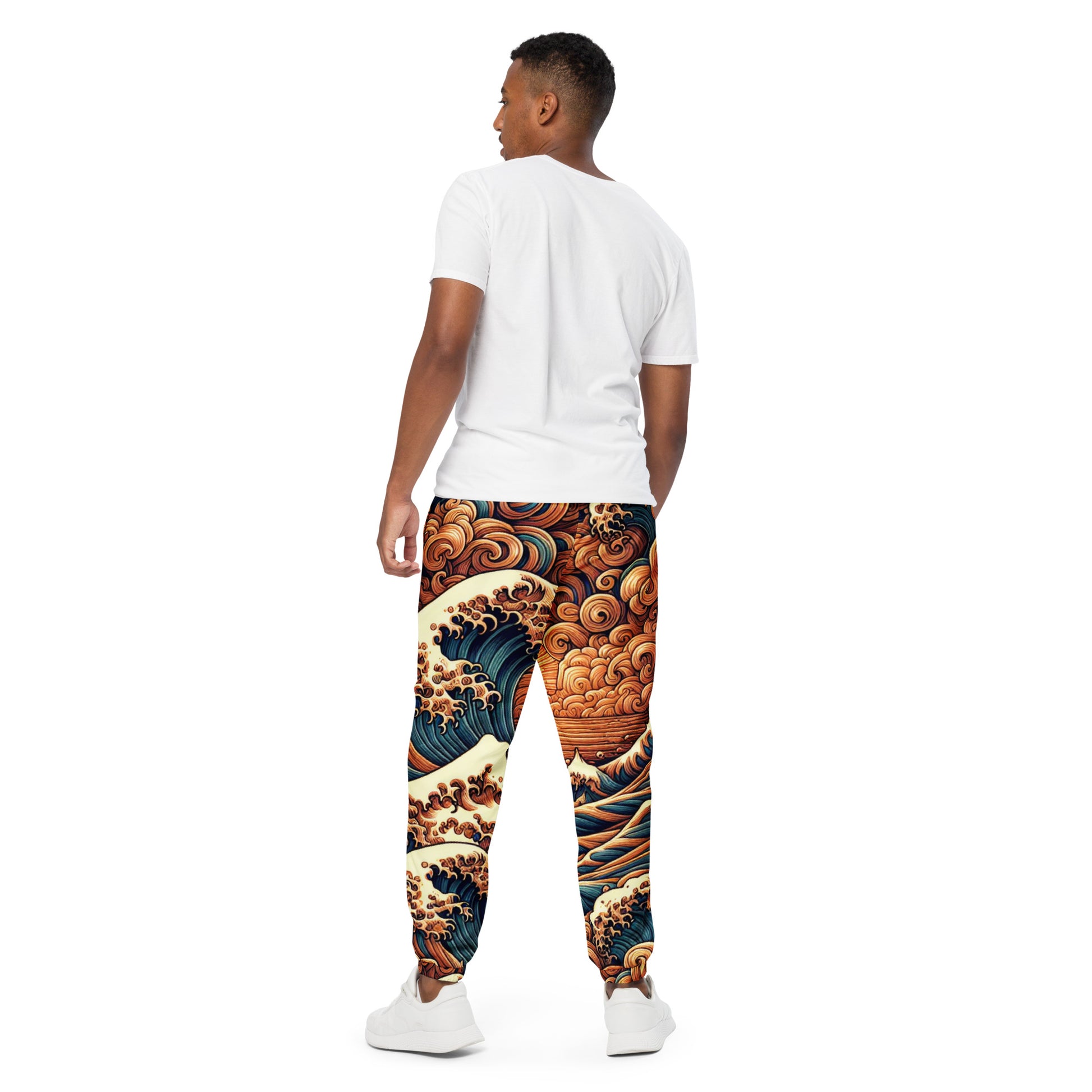Japanese Wave Art Track Pants Track Pants Pa'akai & Kukui