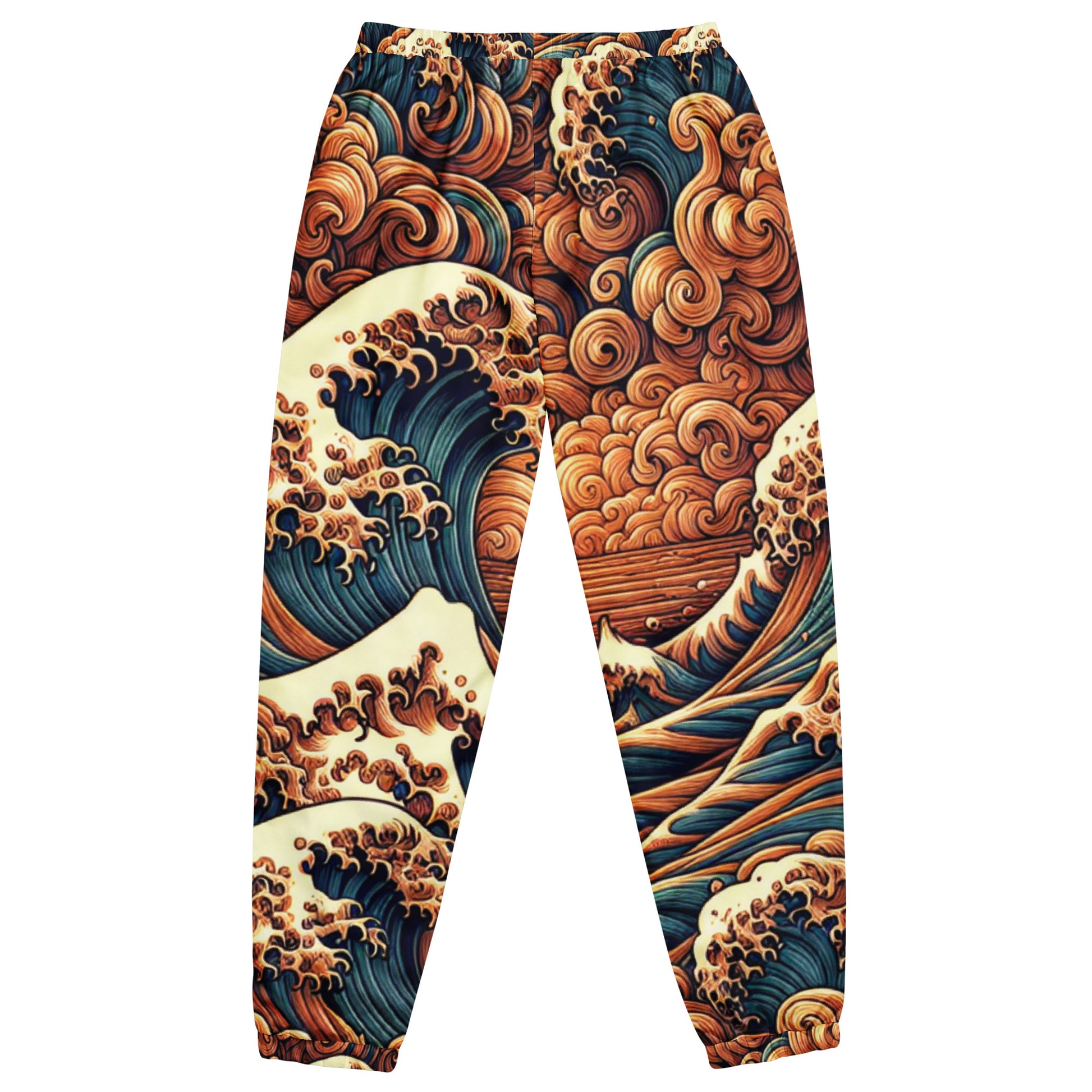 Japanese Wave Art Track Pants Track Pants Pa'akai & Kukui