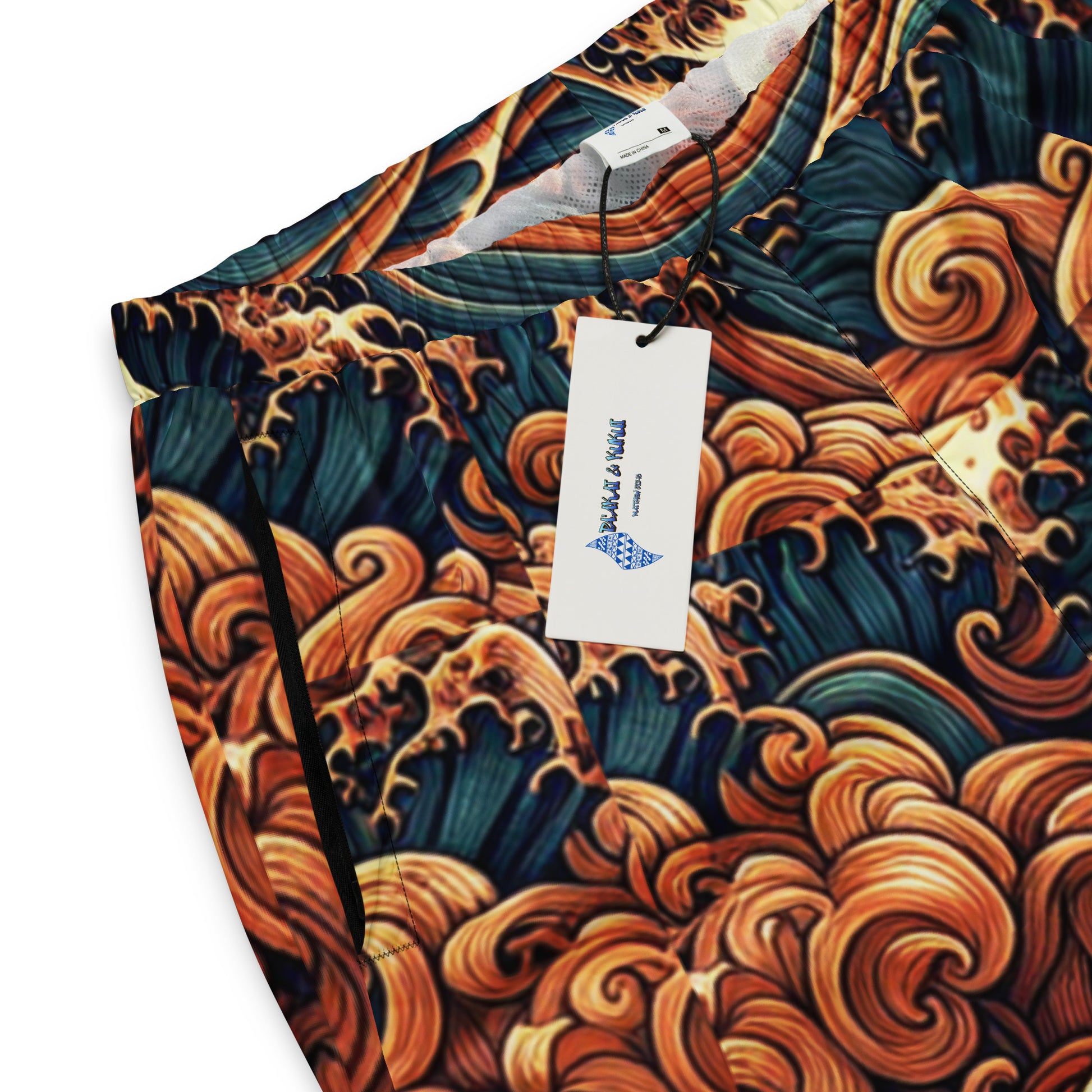 Japanese Wave Art Track Pants Track Pants Pa'akai & Kukui