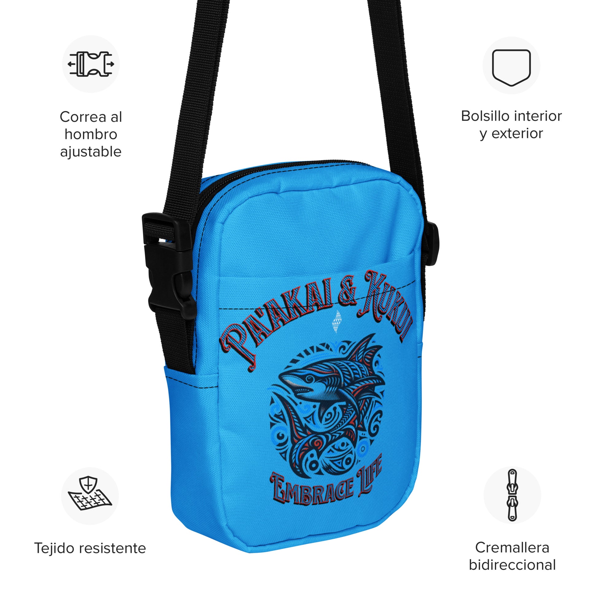 Tribal Shark Utility crossbody bag Crossbody Bag Pa'akai & Kukui