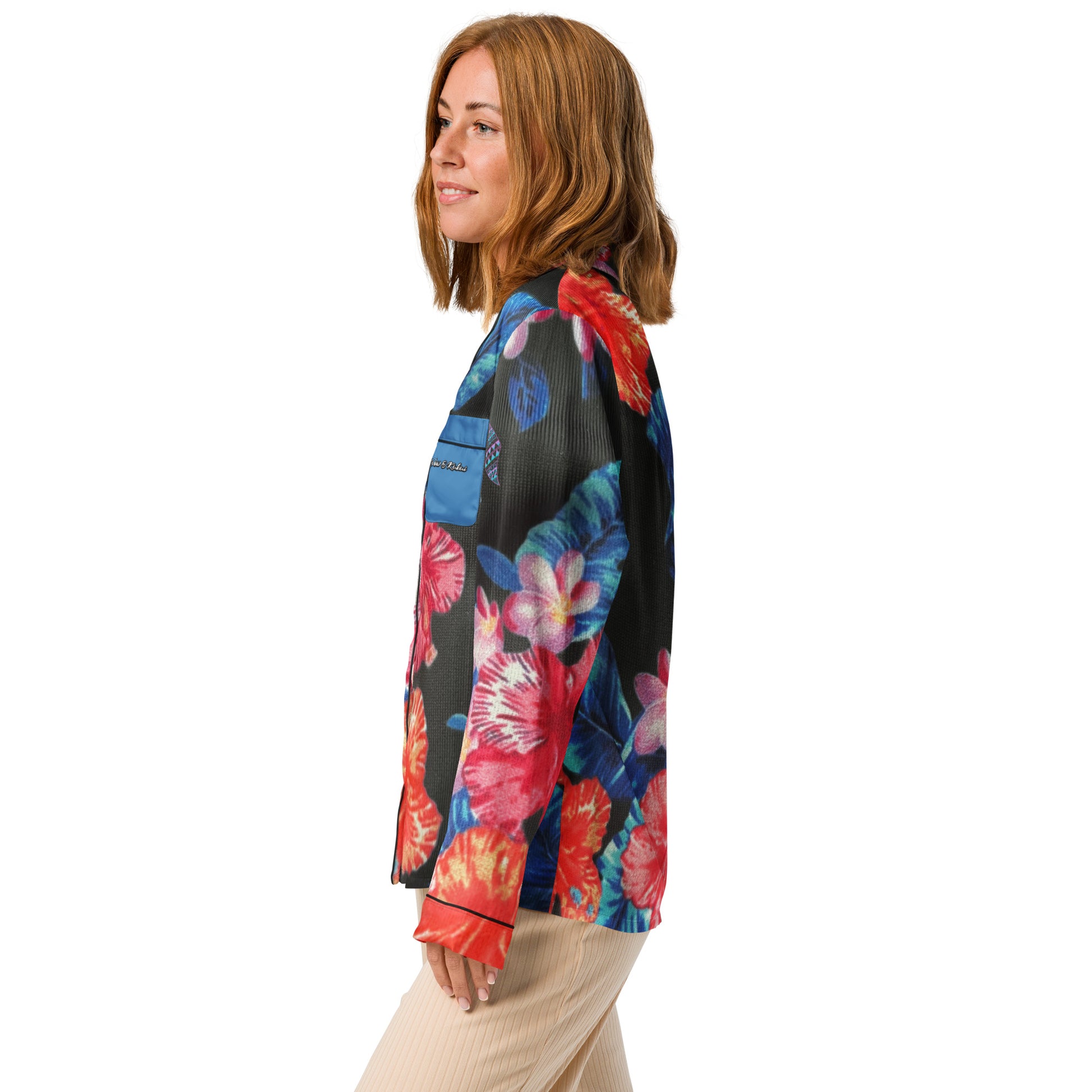 Ho'ōla (To Give Life, To Heal, To Revive) Women’s floral long sleeve pajama top Women's long sleeve pajama top Pa'akai & Kukui