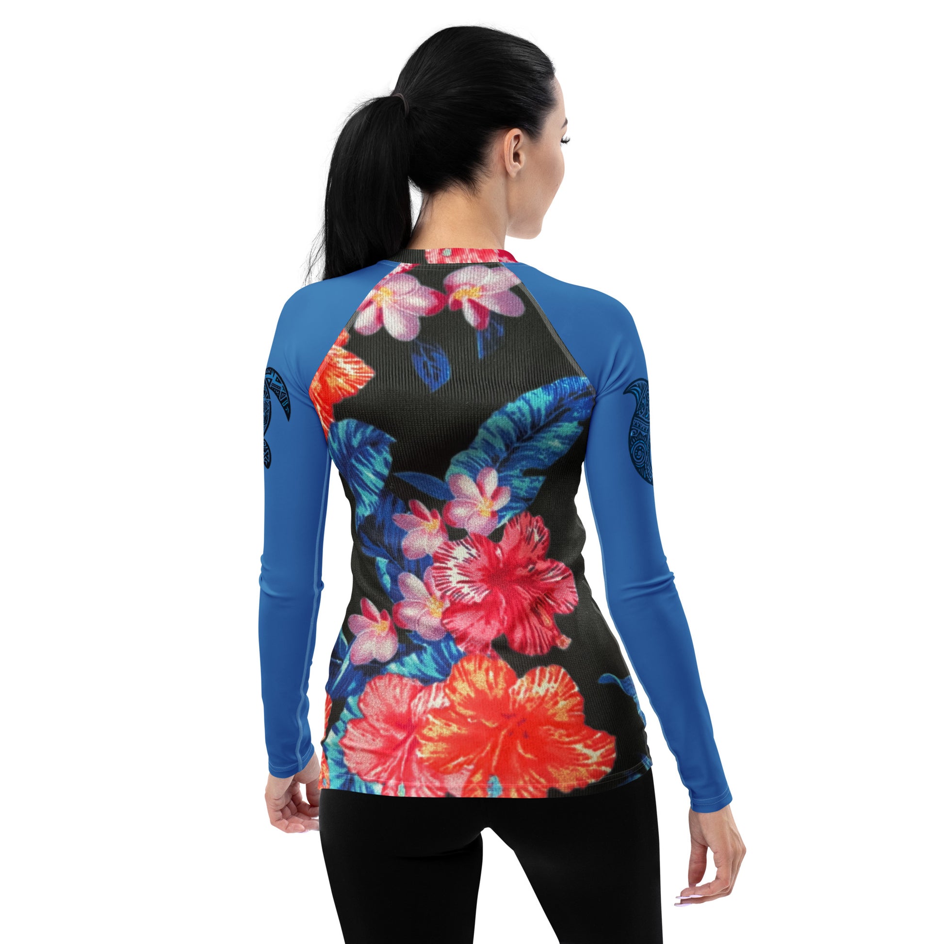 Ho'ōla (To Give Life, To Heal, To Revive) Women's Floral Rash Guard Women's Rash Guard Pa'akai & Kukui