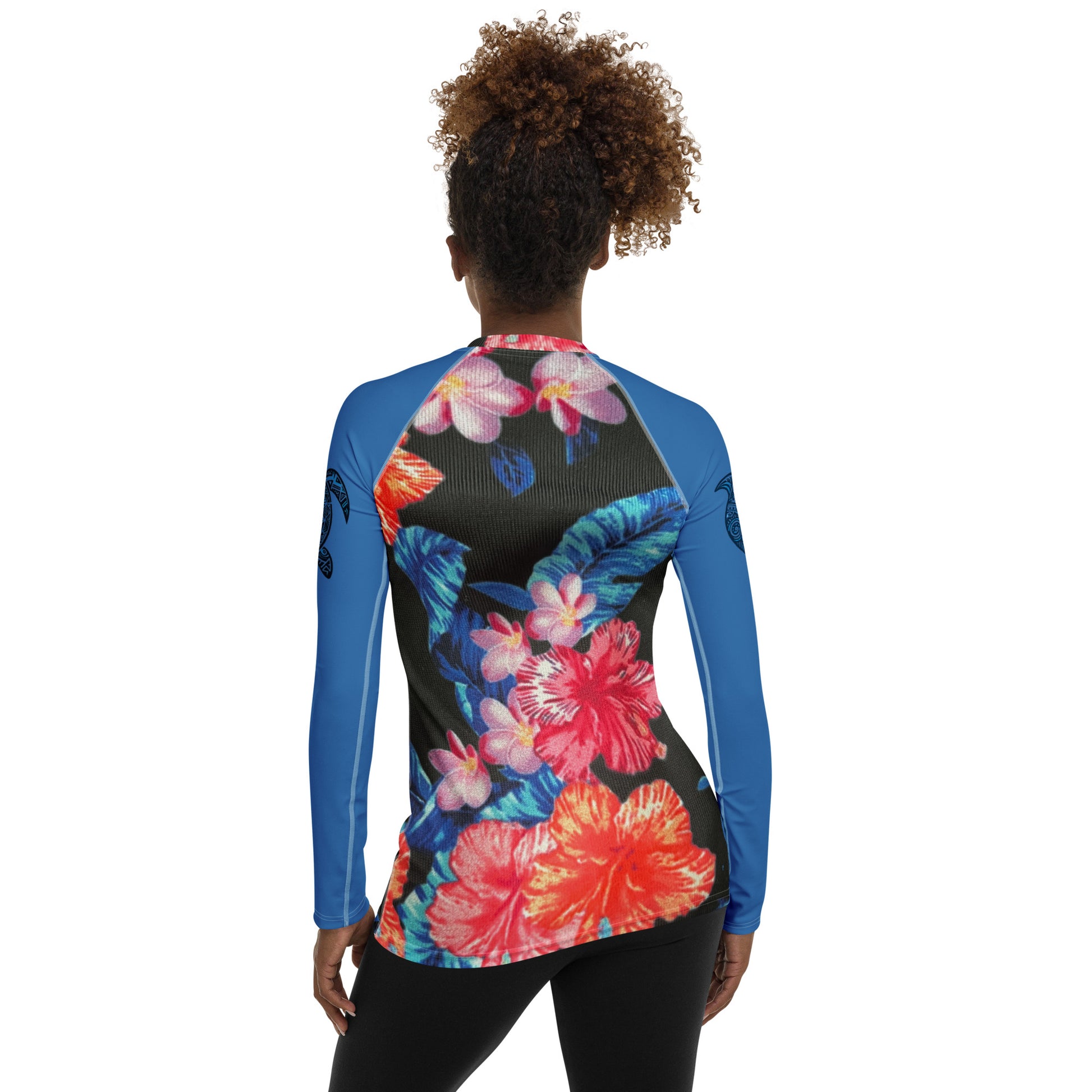 Ho'ōla (To Give Life, To Heal, To Revive) Women's Floral Rash Guard Women's Rash Guard Pa'akai & Kukui
