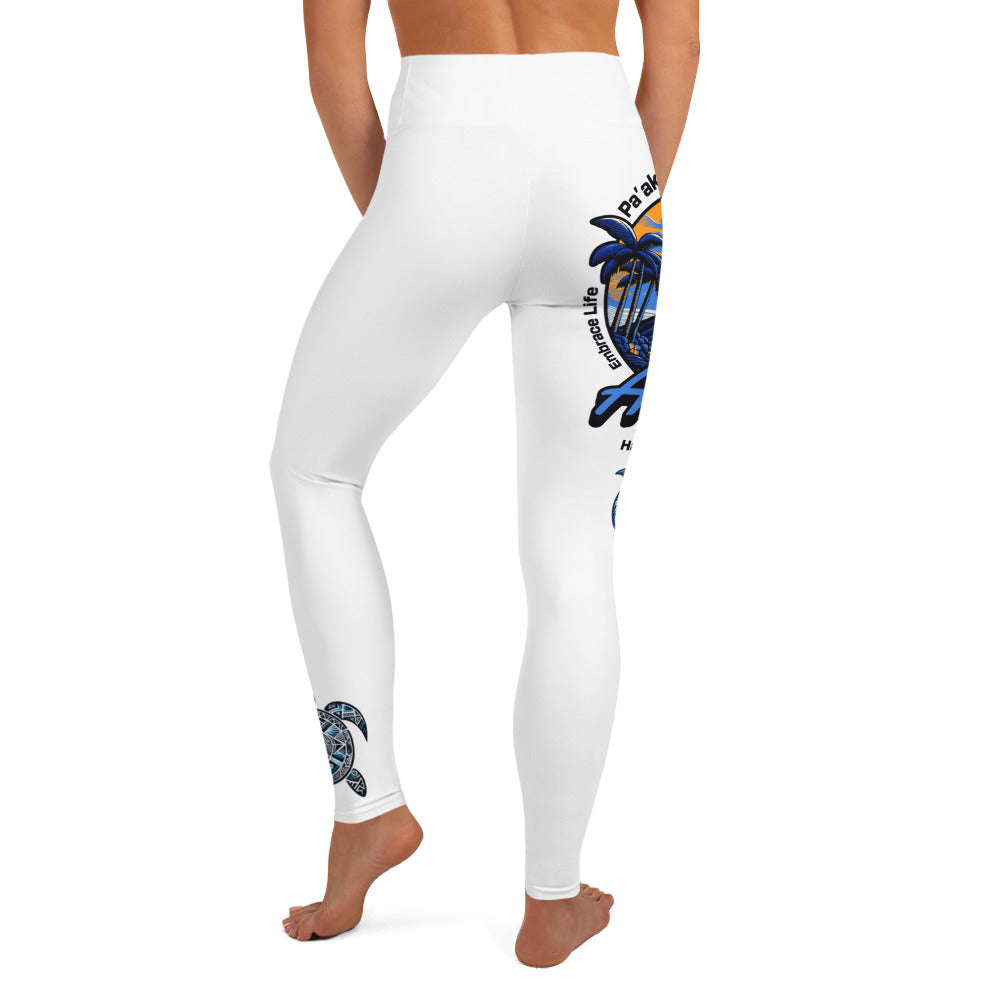 Aloha Vibes (Blue) Yoga Leggings Yoga Leggings Pa'akai & Kukui