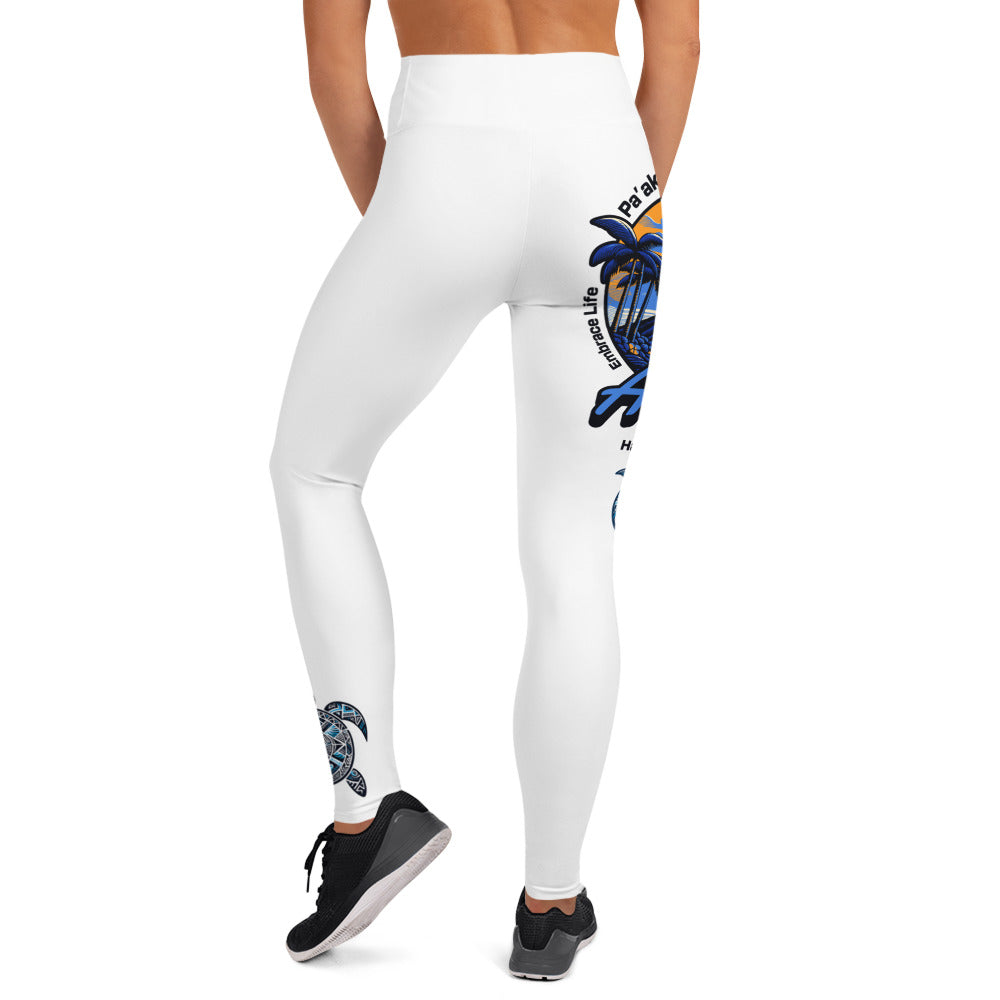 Aloha Vibes (Blue) Yoga Leggings Yoga Leggings Pa'akai & Kukui